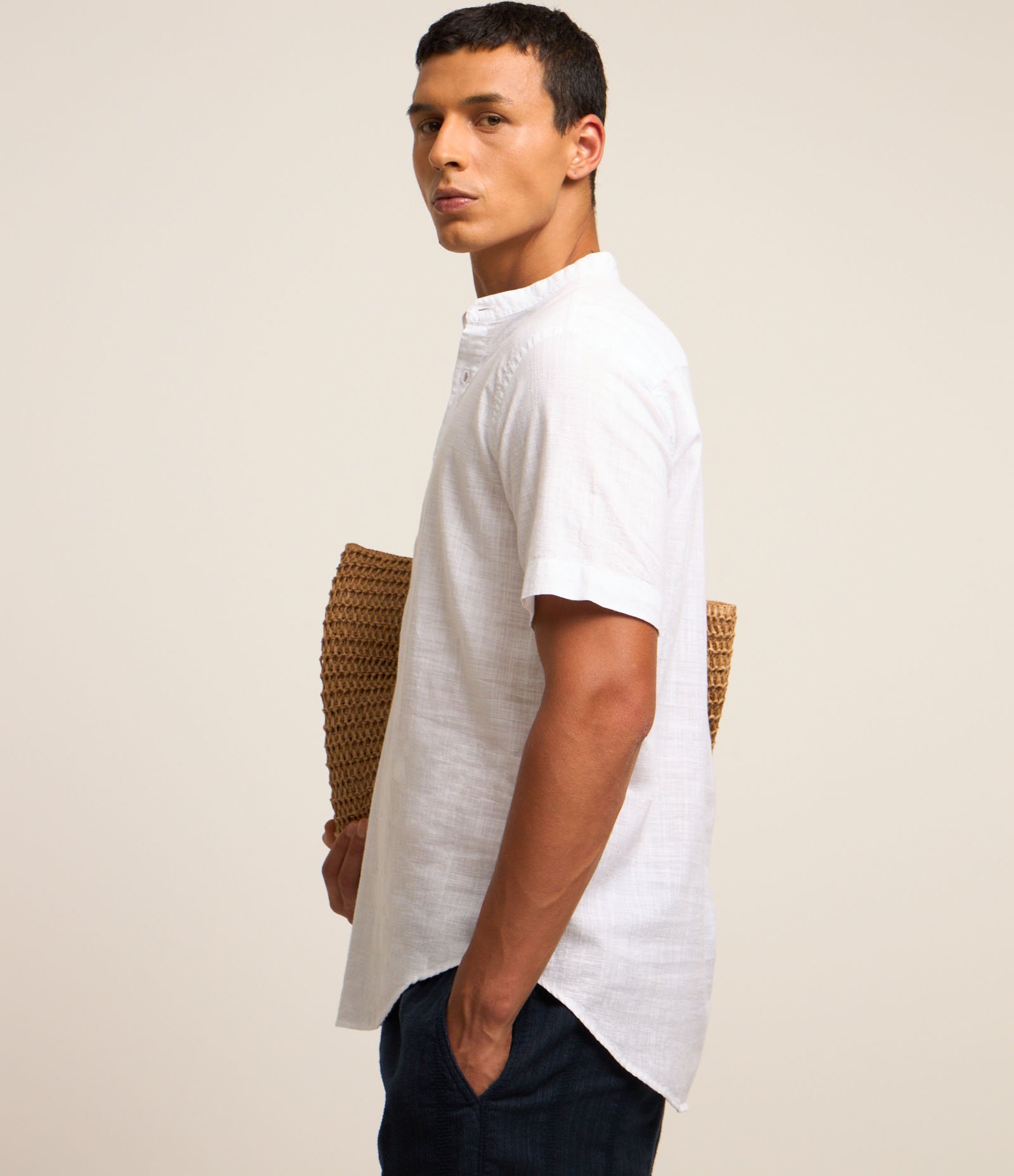 Camisa Comfort em Algodão com Abotoamento Frontal Branco 4