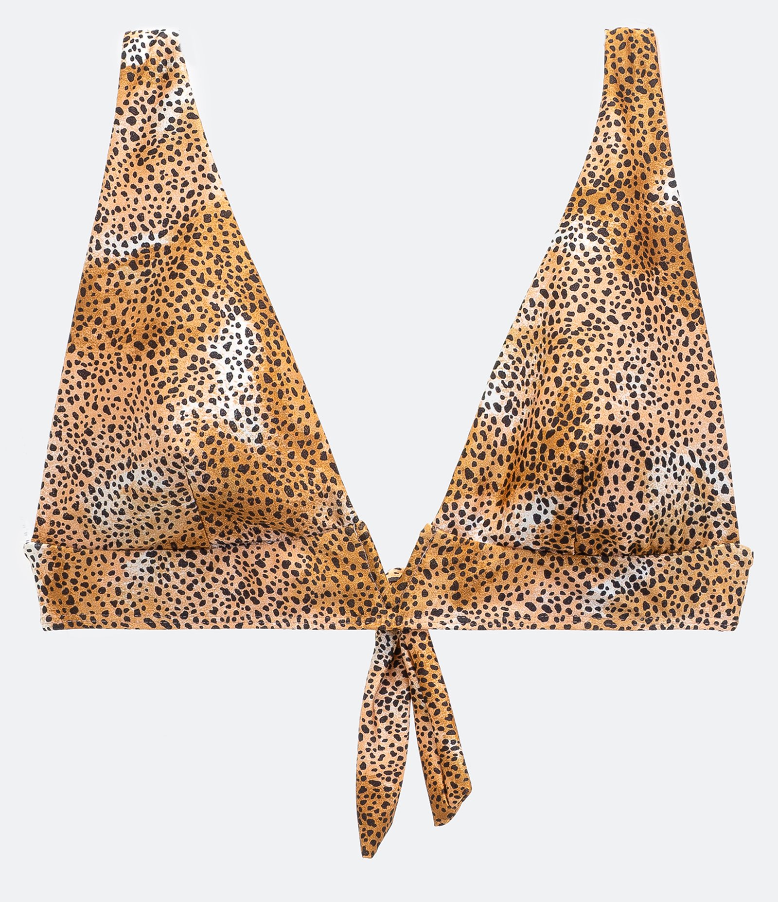 Biquini Cropped Decote V Estampa Animal Print Marrom 6