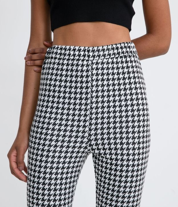 Pantalón Legging en Jacquard Estampa Pied-de-Poule Negro 3