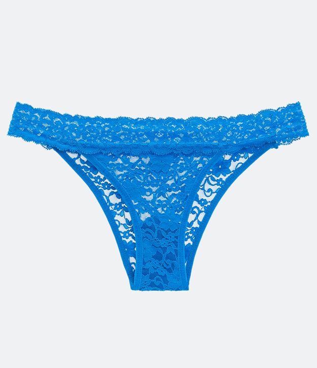 Bombacha Colaless en Encaje Floral Azul 6
