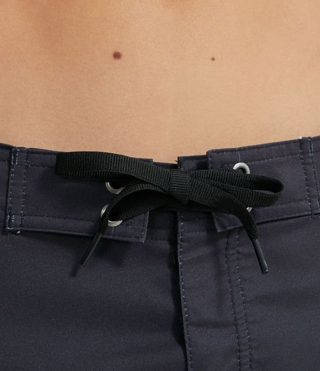 Bermuda de Baño con Rayas Localizadas Negro 3