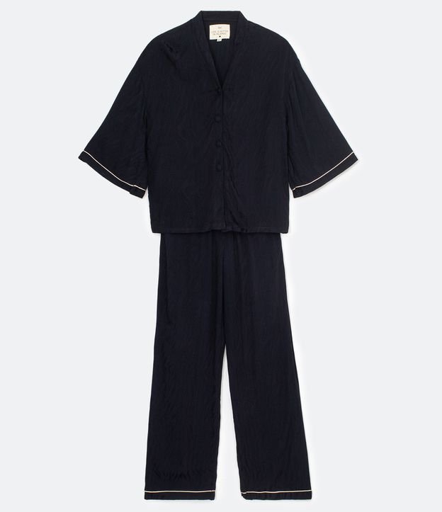 Pijama en Viscosa con Jacquard Animal Print Cebra Negro 4