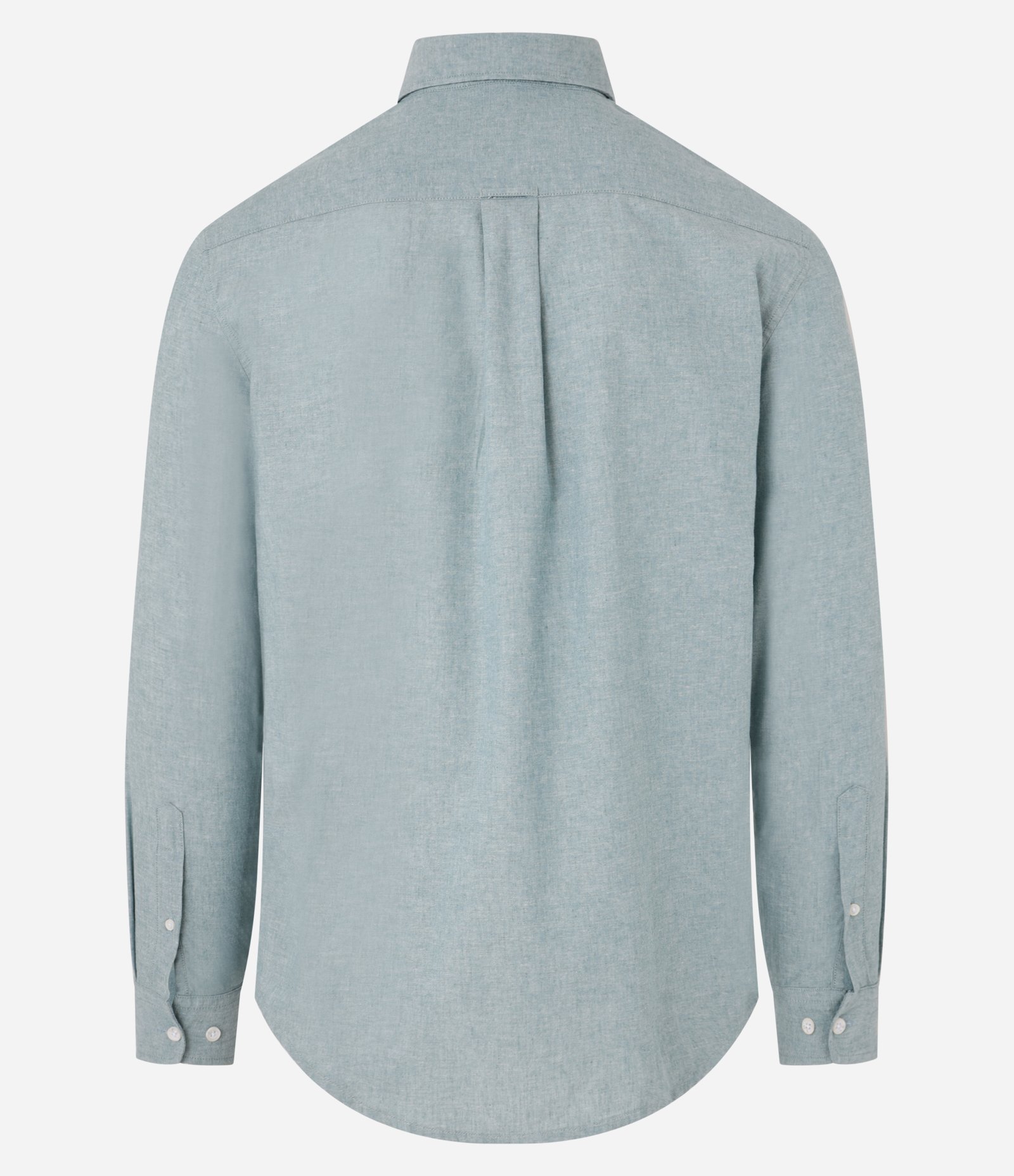 Camisa Regular Básica em Linho com Gola Colarinho Verde 6