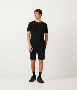 Bermuda Básica em Moletom com Cós Elástico e Bolsos