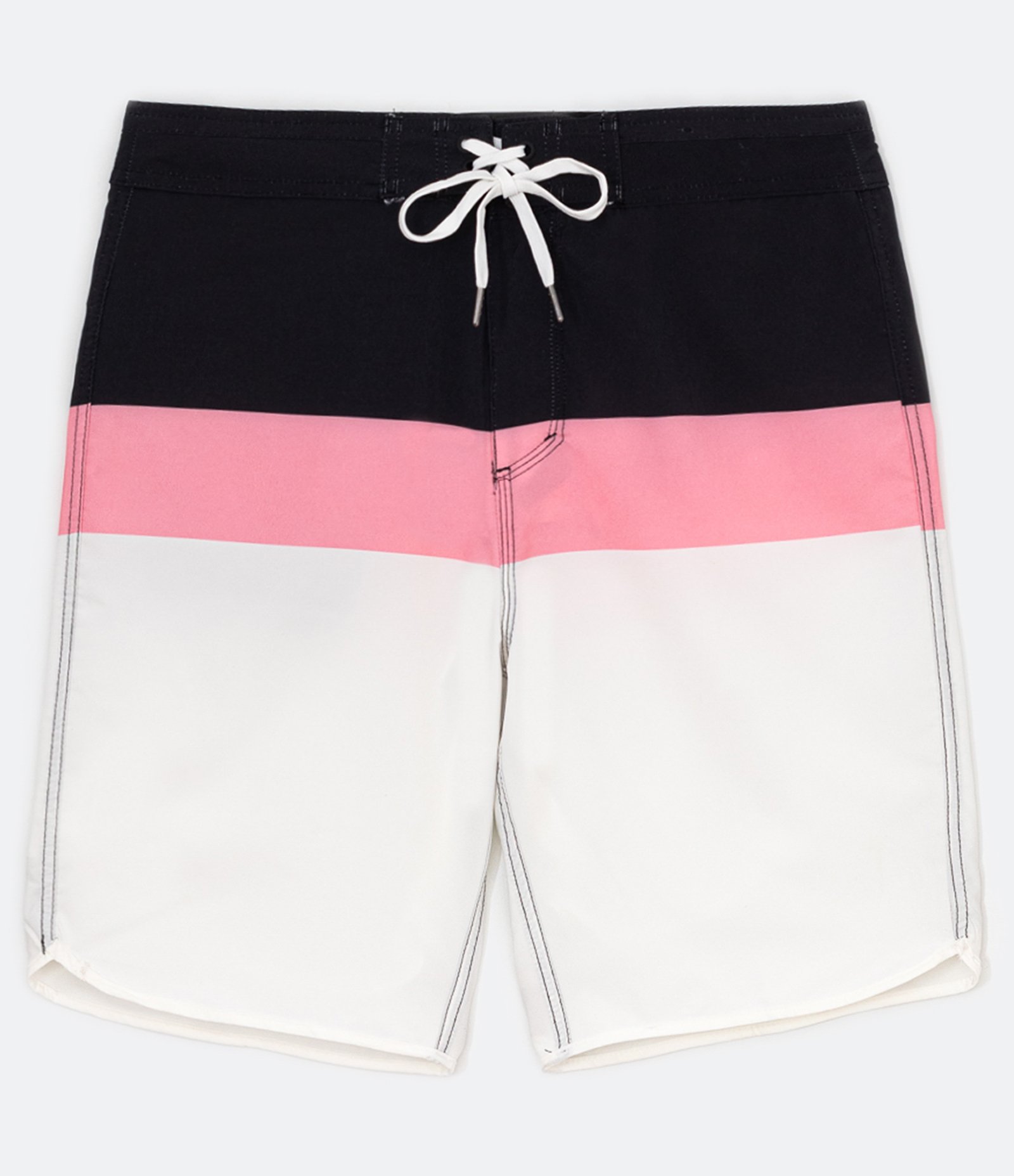 Bermuda Boardshort com Recortes Bloco De Cor e Barra Arredondada Preto 5