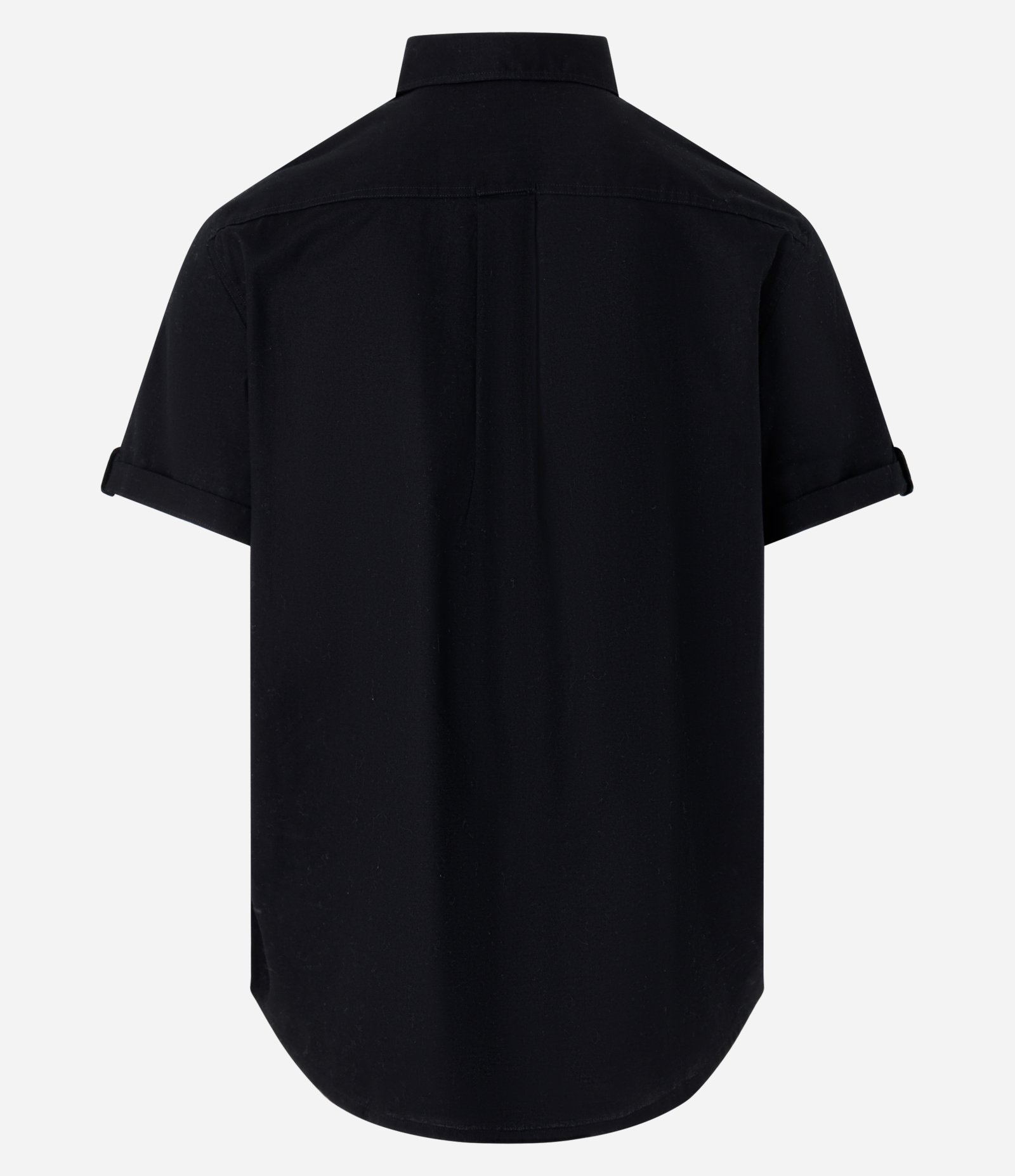 Camisa Comfort em Linho com Bolso e Dobra na Manga Preto 6