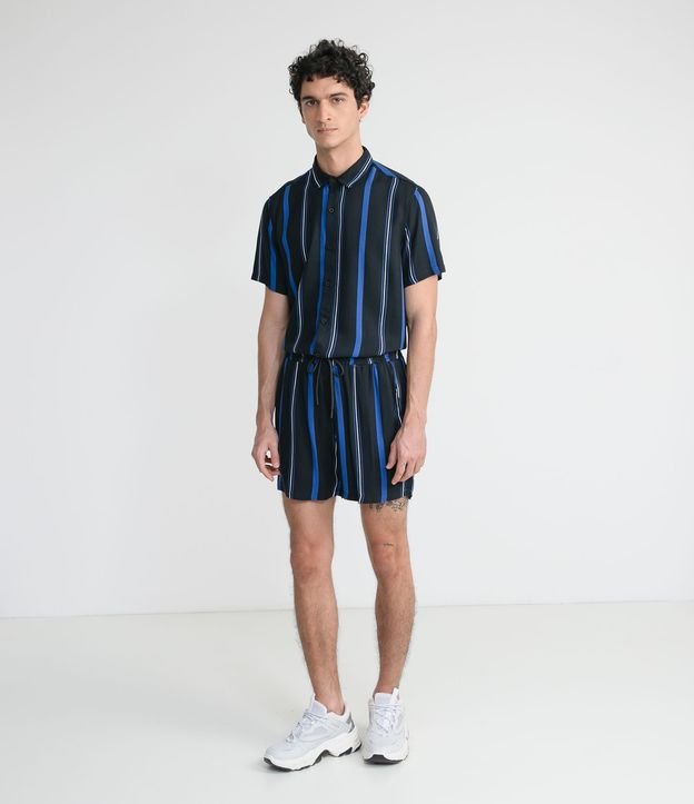 Short en Viscosa Rayado Negro 5