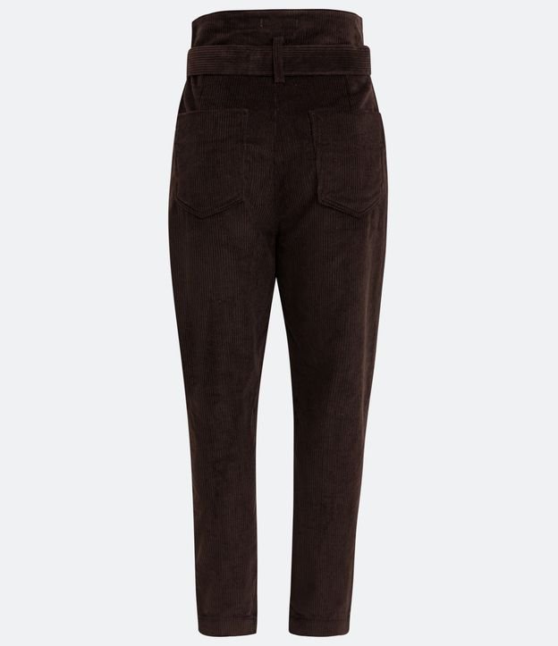 Pantalón Clochard en Terciopelo con Cinturón Marrón 6