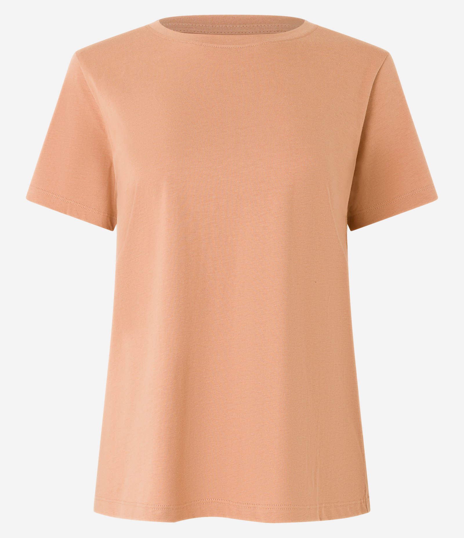 Camiseta Básica em Algodão com Manga Curta Marrom Claro 5