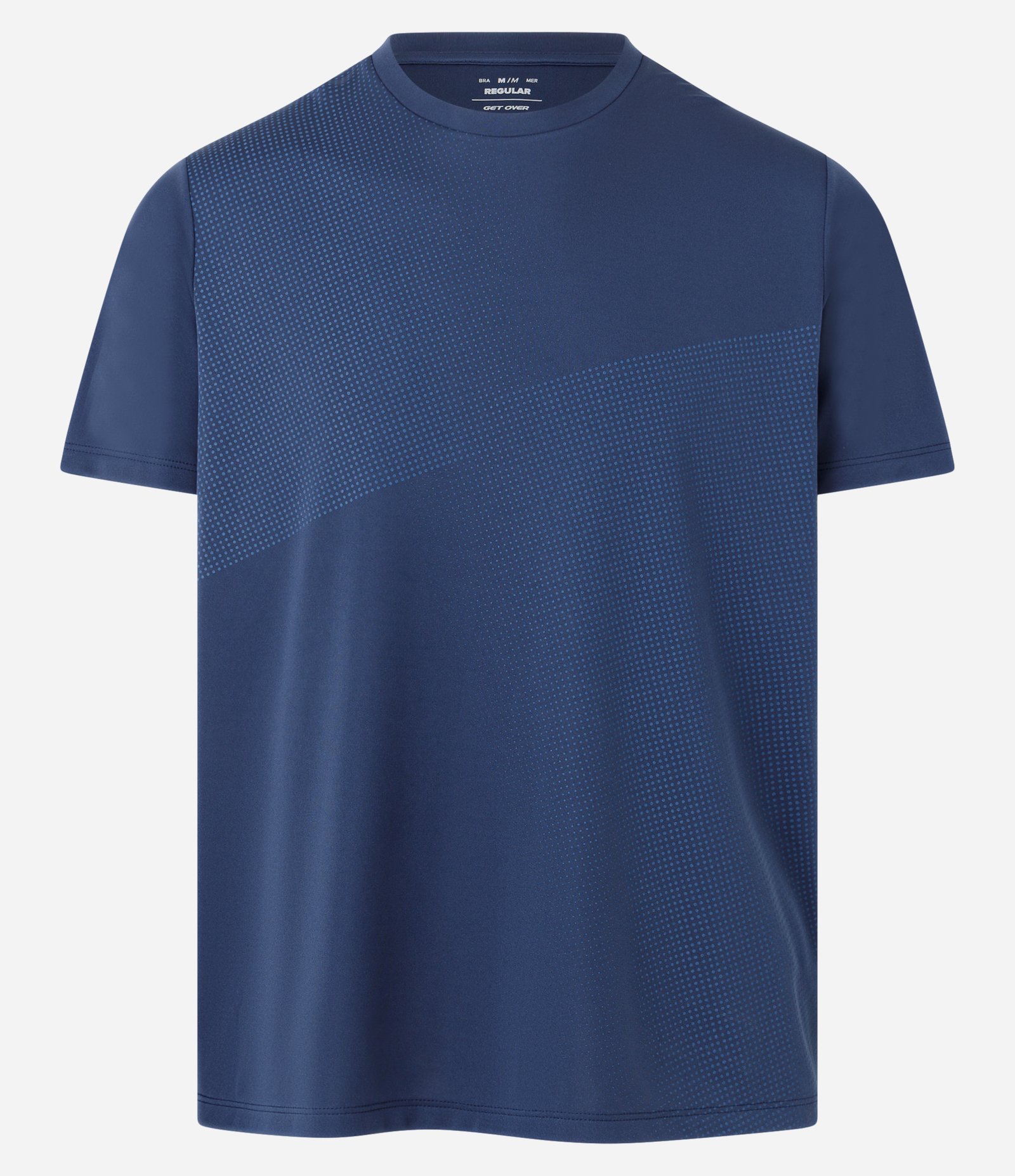 Camiseta Esportiva com Estampa Degrade Pontilhada Azul 4