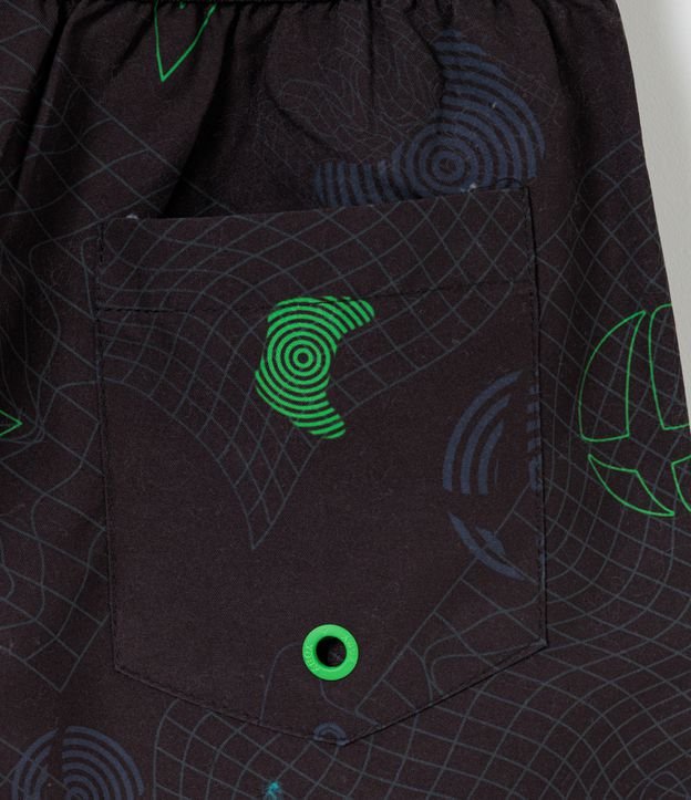 Bermuda de Baño Infantil Estampado XBOX - Talle 5 a 14 años Negro 4
