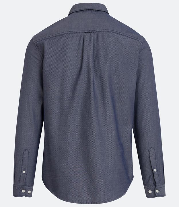 Camisa Manga Larga en Algodón con Estampa Discreta Gris 7