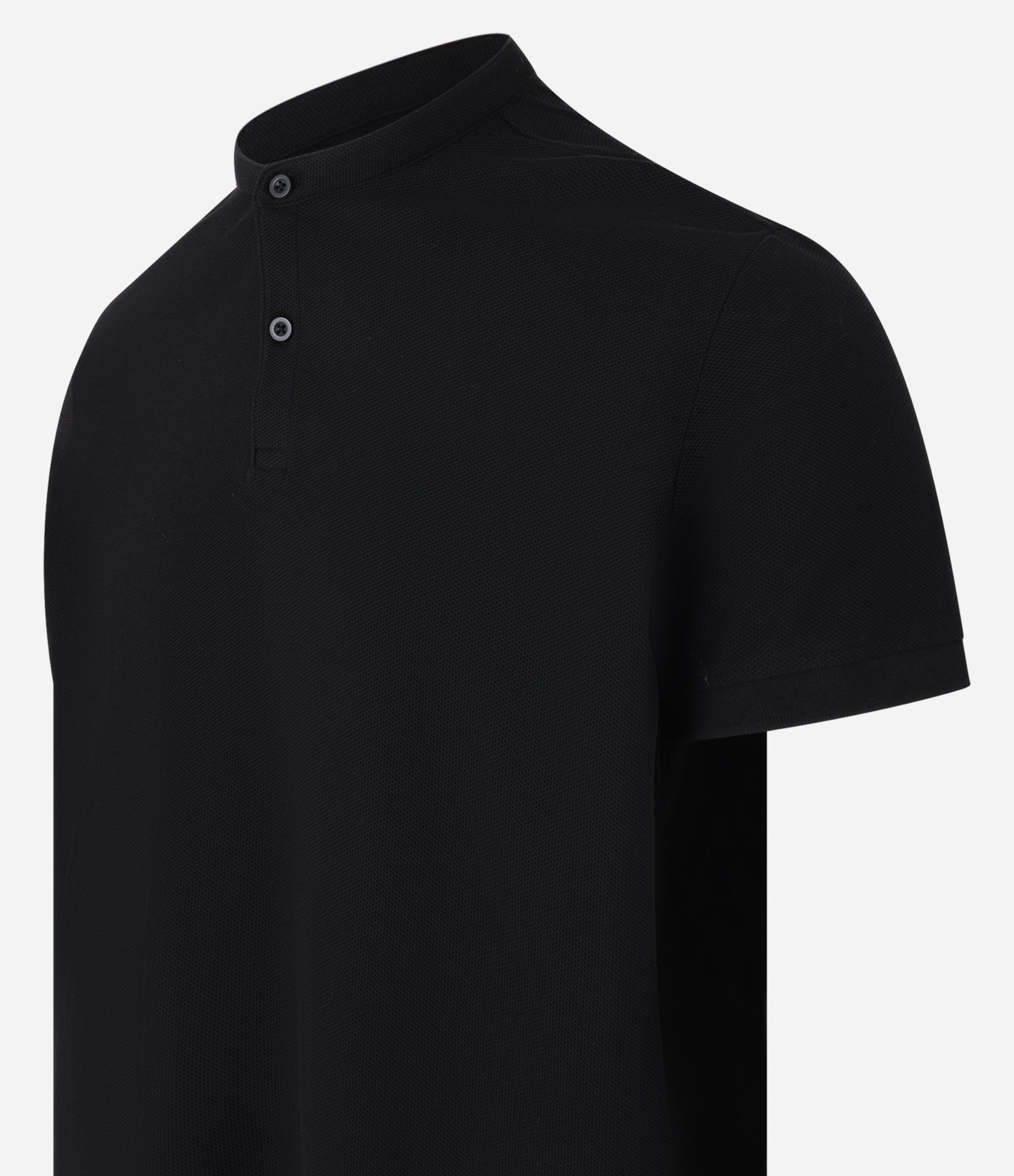 Camisa Polo Slim em Piquet Texturizado Preto 6
