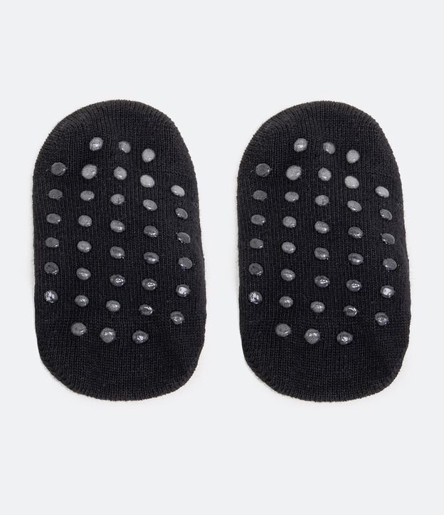 Calcetín Zapatillas Infantil Antideslizantes Estampado de Batman - Tam 0 a 12 meses Negro 2