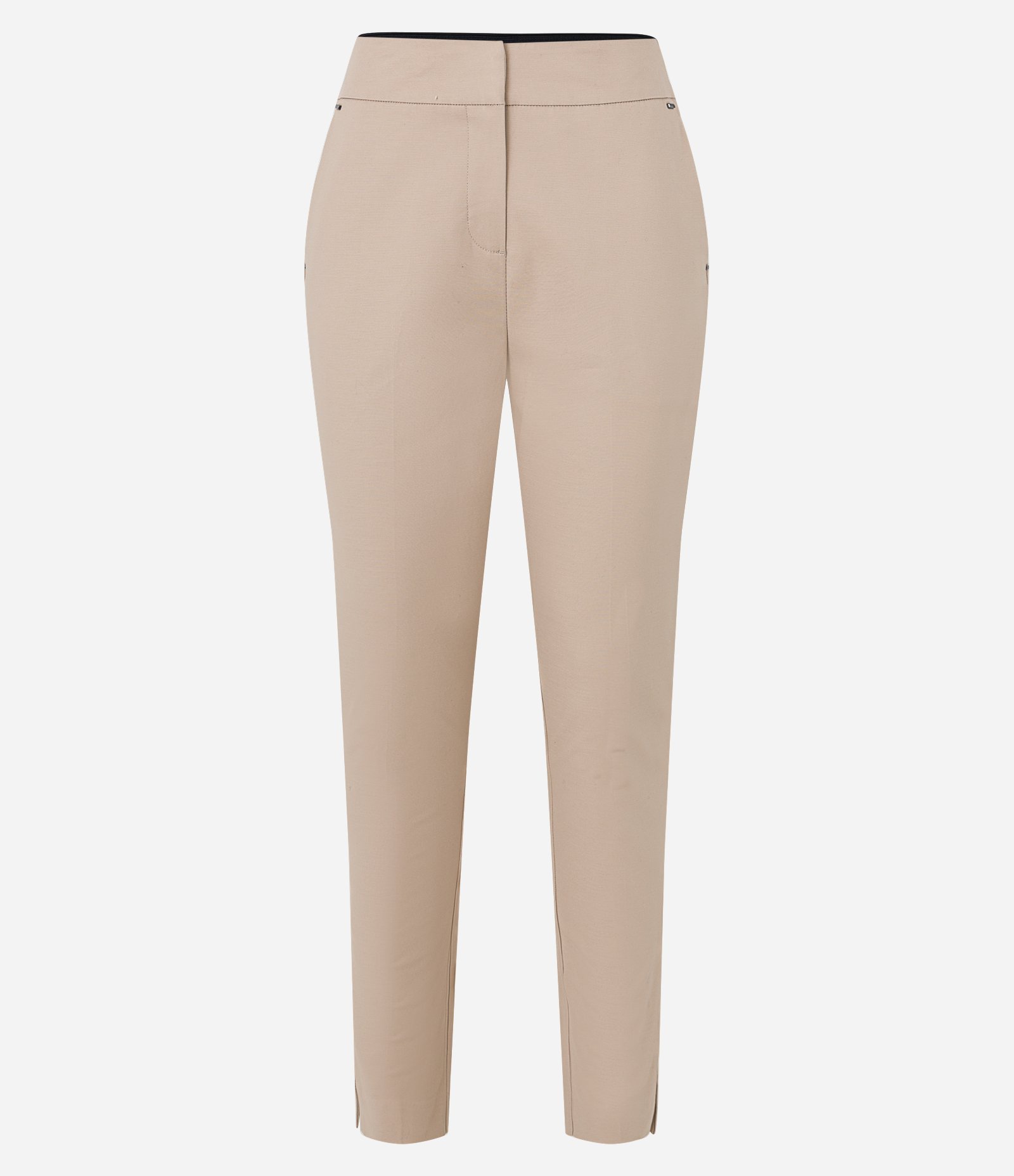 Calça Cigarrete em Algodão com Bolsos Bege 4