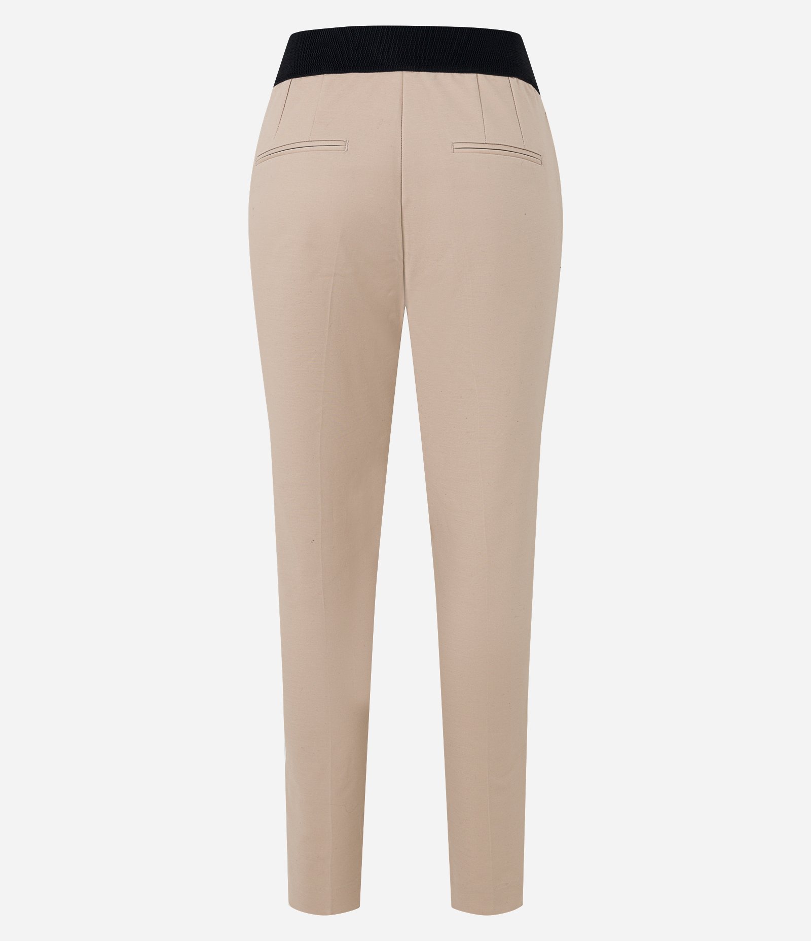 Calça Cigarrete em Algodão com Bolsos Bege 5