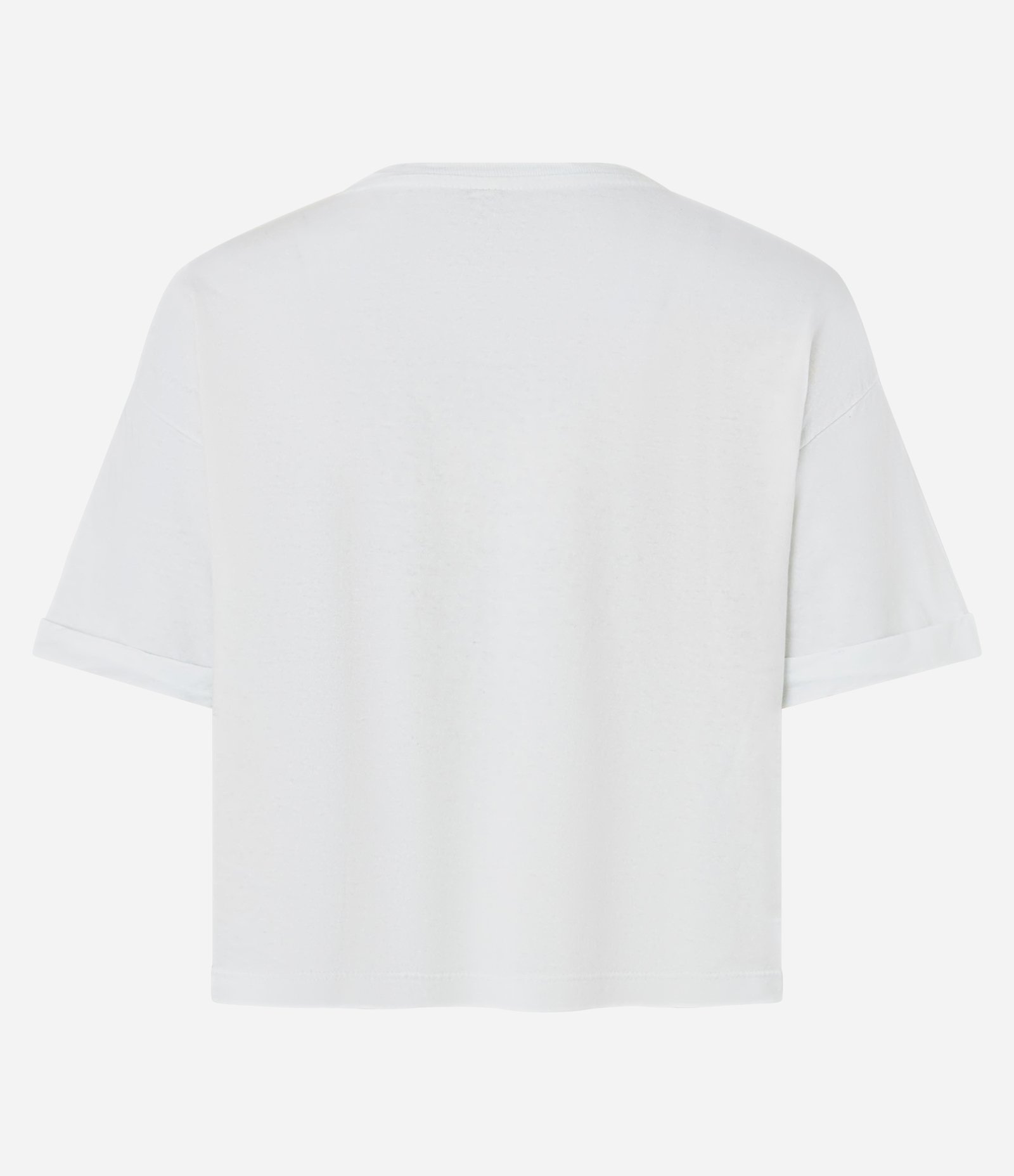 Blusa T-shirt Cropped em Meia Malha Estampa Tuca Flor Branco Neve 2