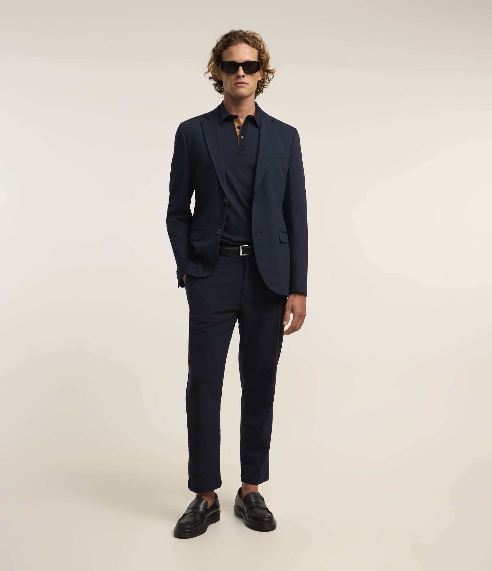 Camisa Polo Regular em Algodão Peruano com Detalhe Contrastante na Gola Azul Marinho 2