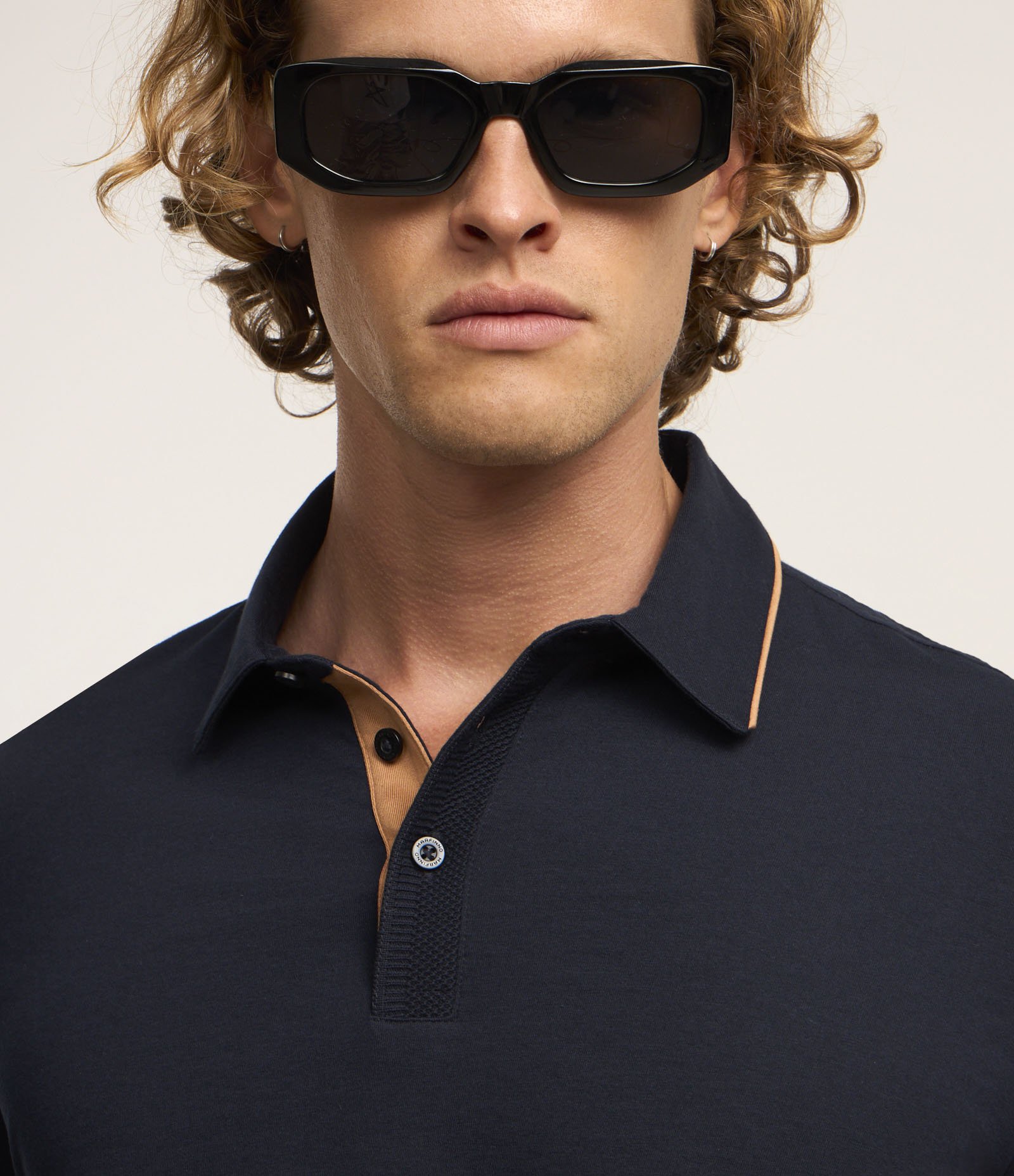 Camisa Polo Regular em Algodão Peruano com Detalhe Contrastante na Gola Azul Marinho 5