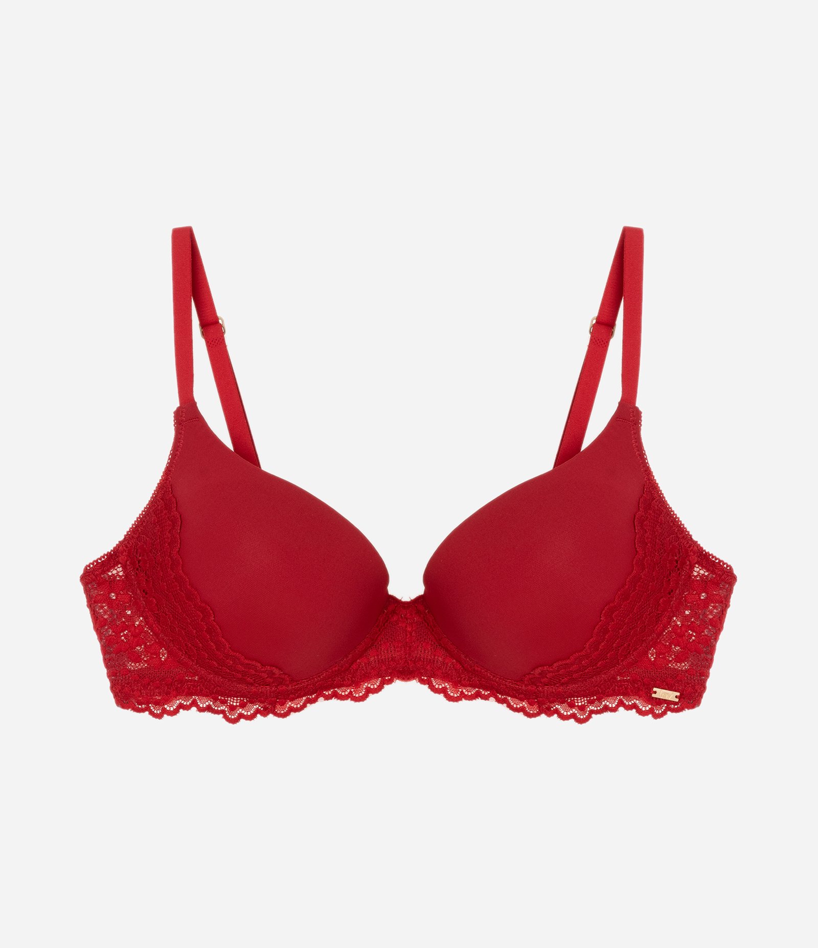 Sutiã Base em Microfibra com Bojo Oco e Renda Vermelho 6