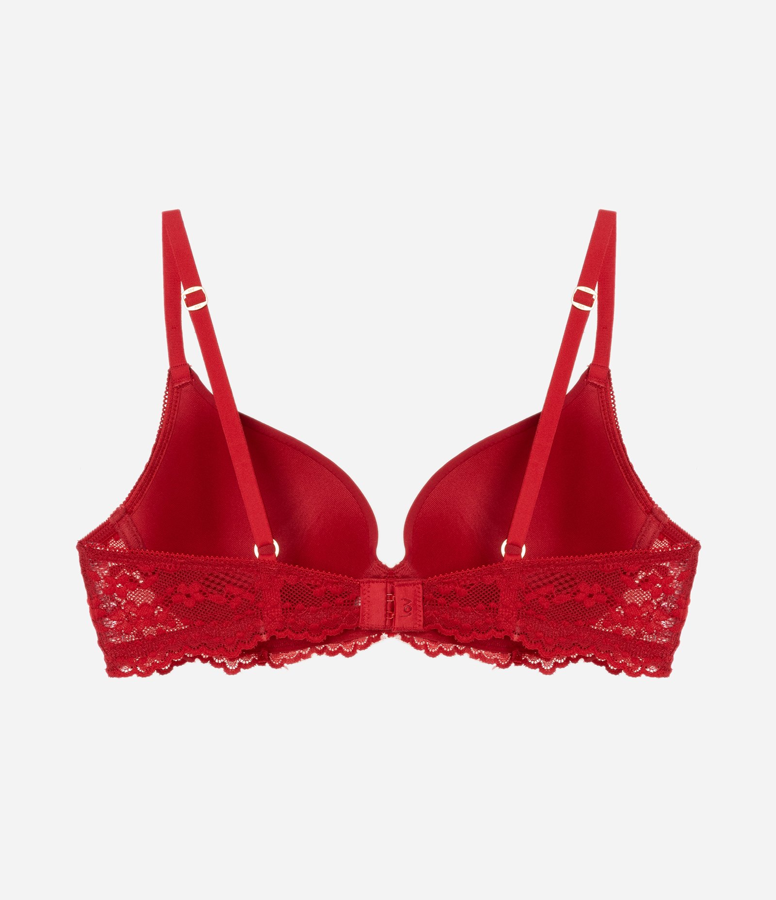 Sutiã Base em Microfibra com Bojo Oco e Renda Vermelho 7