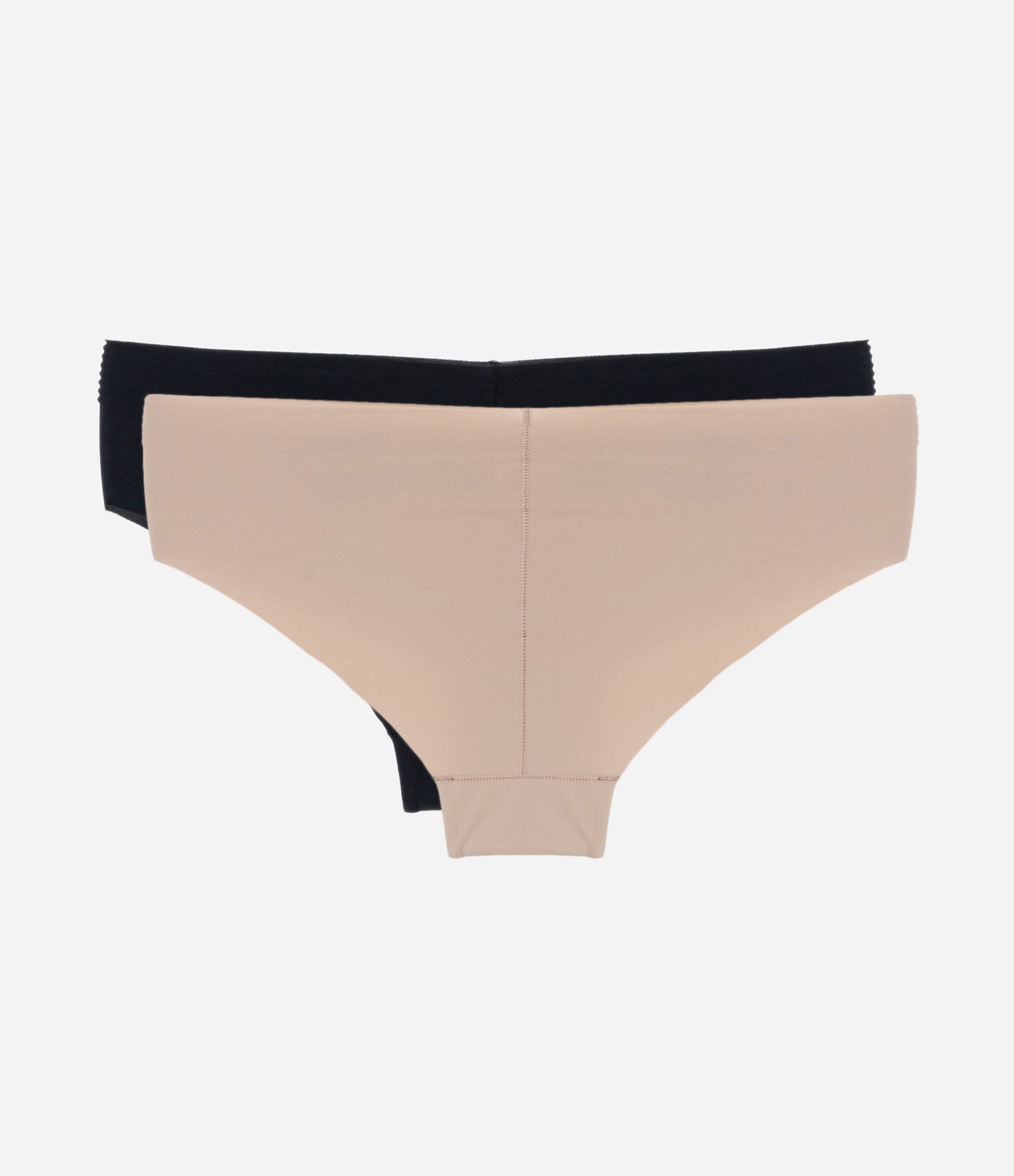 Kit 02 Calcinhas Boyshort em Microfibra Corte a Laser Preto/ Bege 2