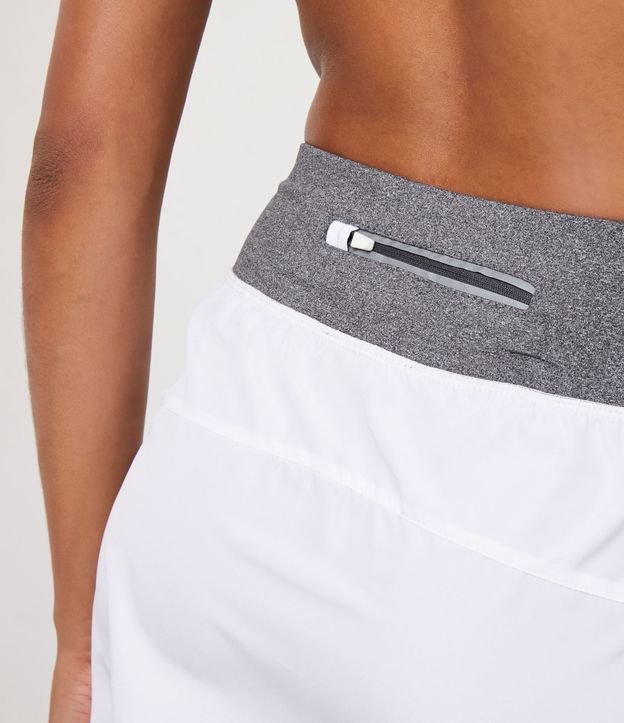 Short Pollera Deportivo con Cintura en Malla y Bolsillo Funcional Blanco 5