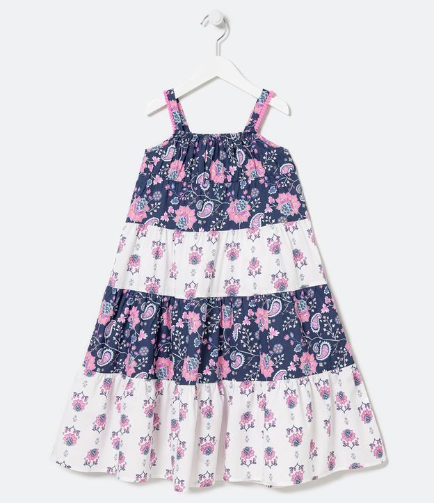 Vestido Infantil Marias Estampado Diferenciado - Talle 5 a 14 años Azul 2