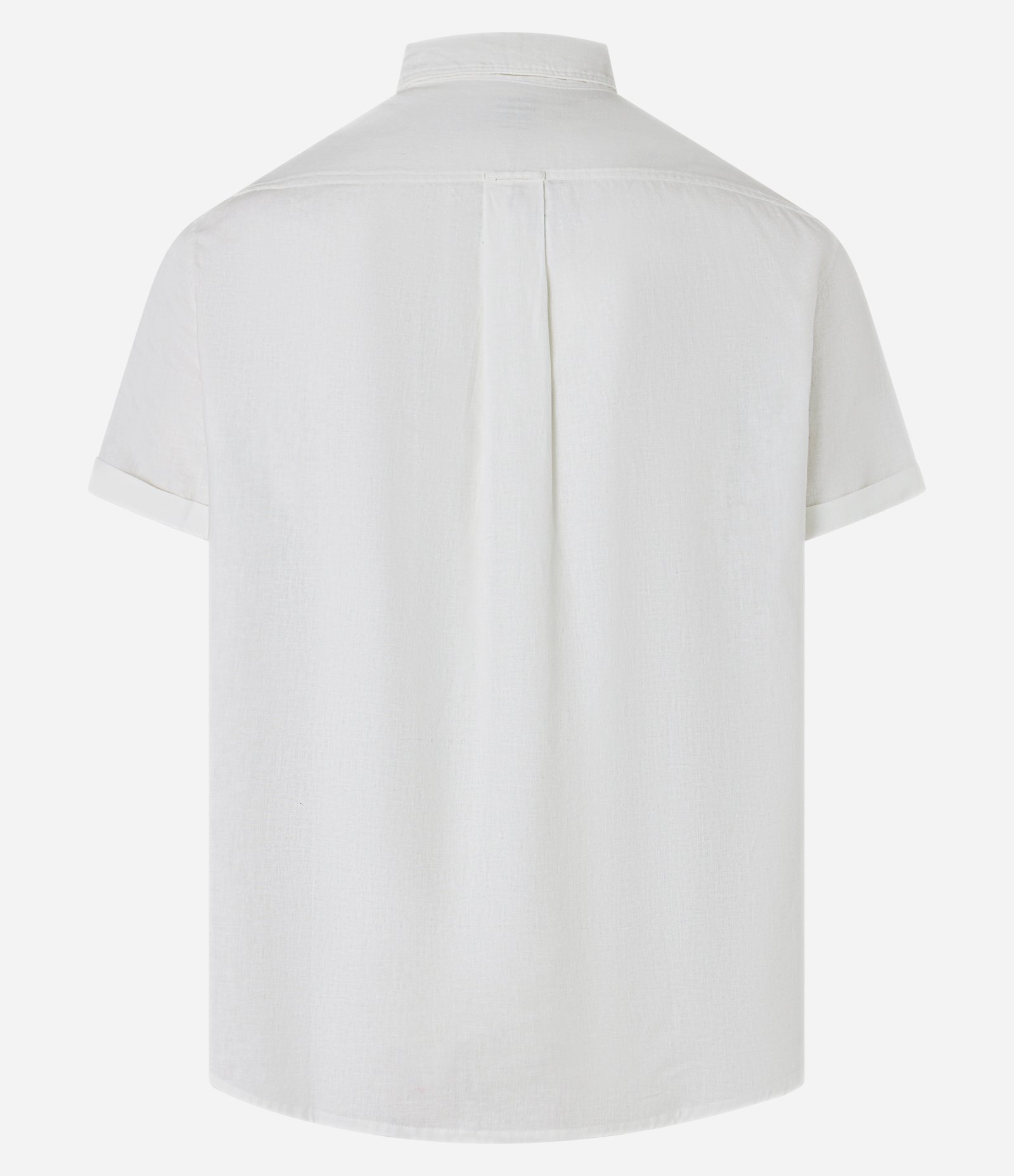 Camisa Comfort em Linho com Bolso e Dobra na Manga Branco 7