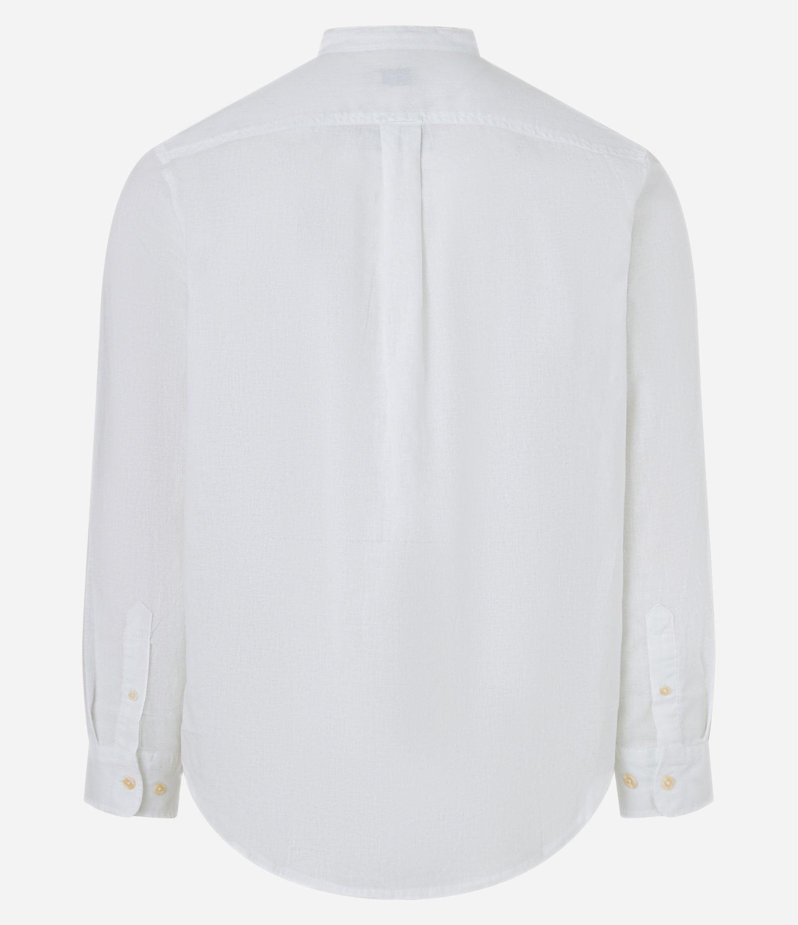 Camisa Comfort em Linho com Gola Padre Branco 7