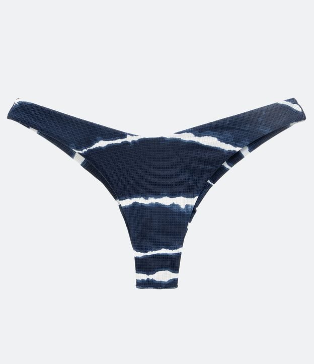 Bikini Bottom Pernera Alta en Poliamida con Estampado Tie Dye Azul 4