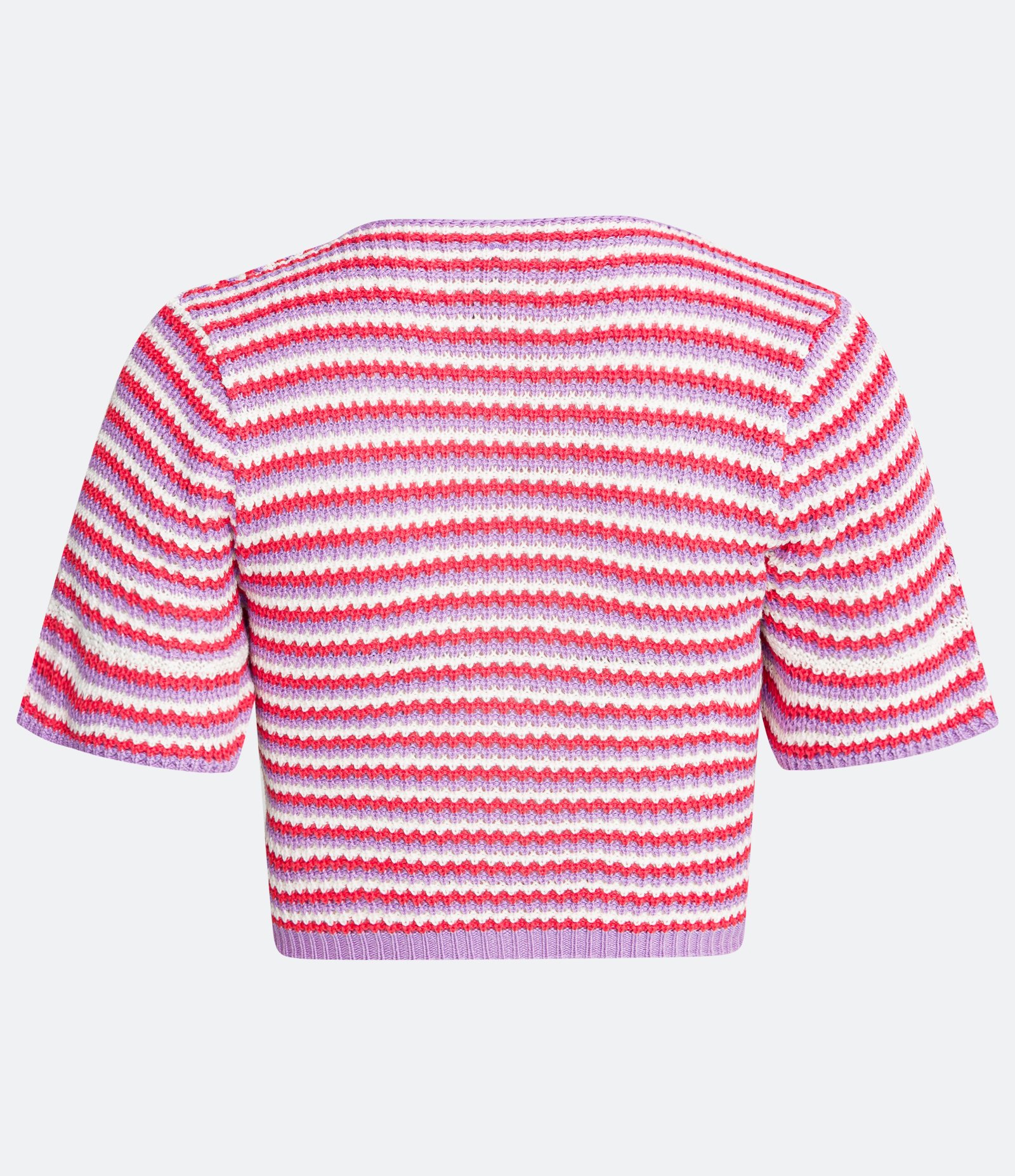 Blusa Cropped em Tricot com Decote V Transpassado Rosa 6