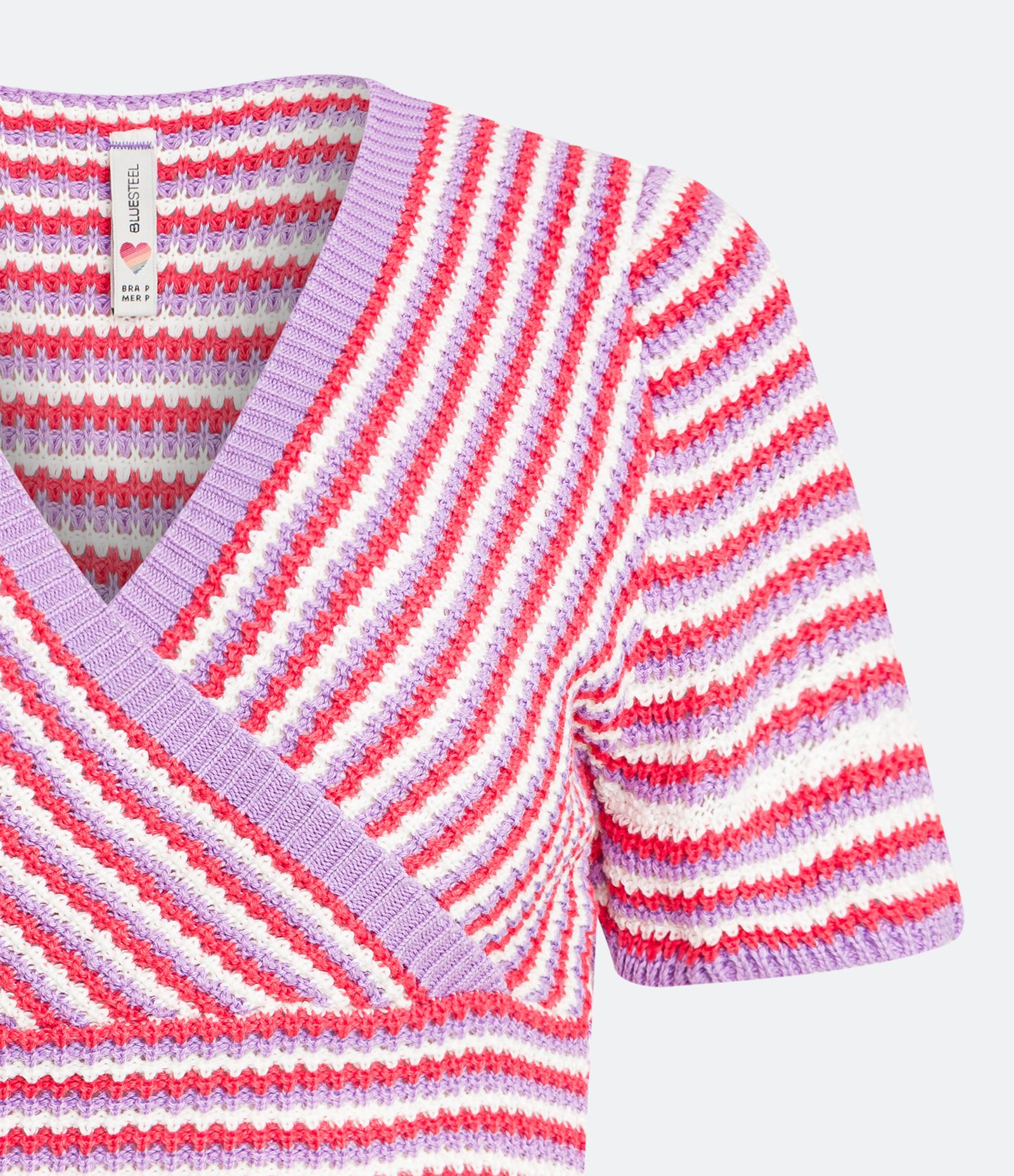 Blusa Cropped em Tricot com Decote V Transpassado Rosa 7