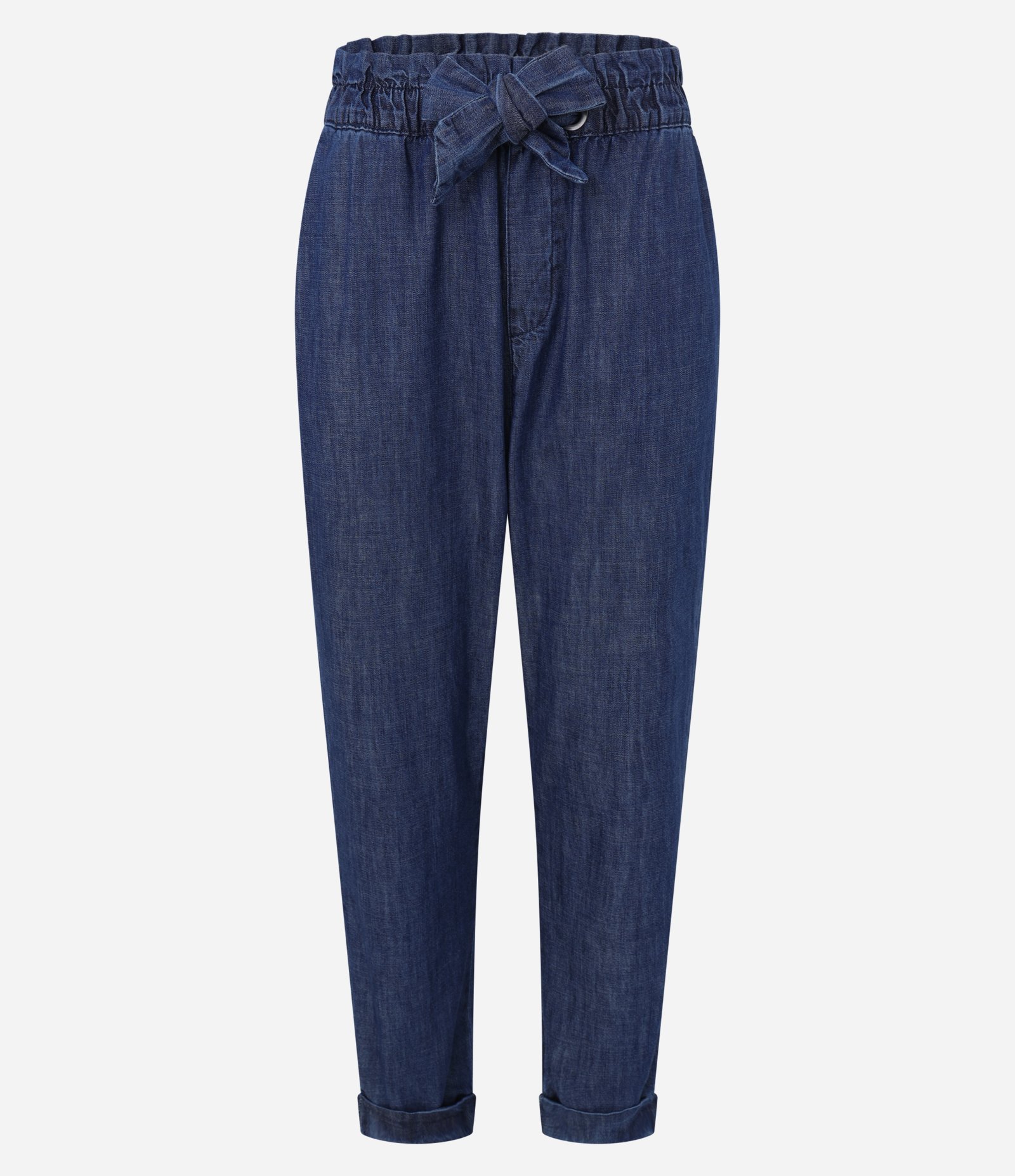 Calça Carrot em Jeans com Laço na Cintura Azul 5