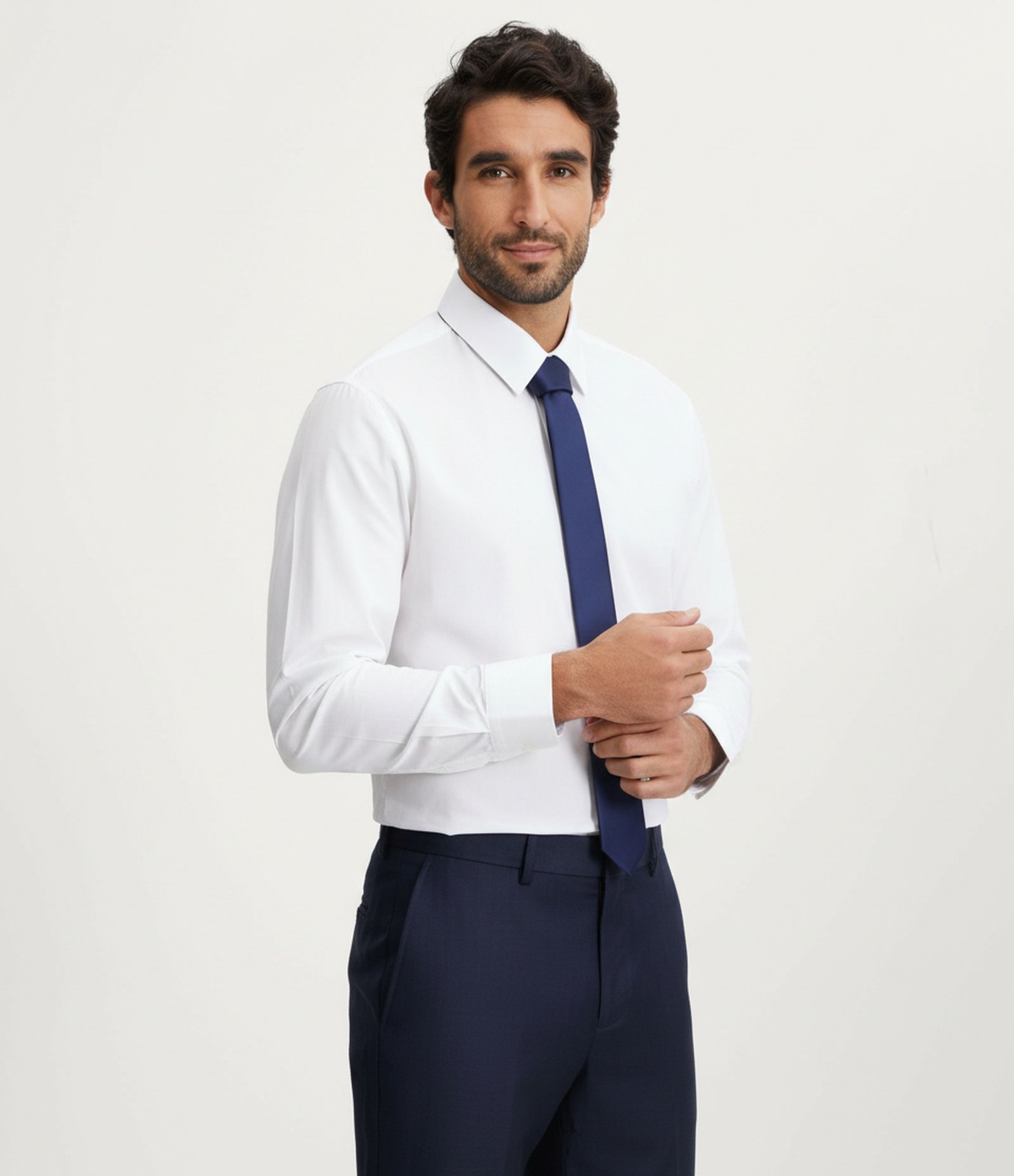 Gravata Slim Básica Acetinada Azul Marinho 1