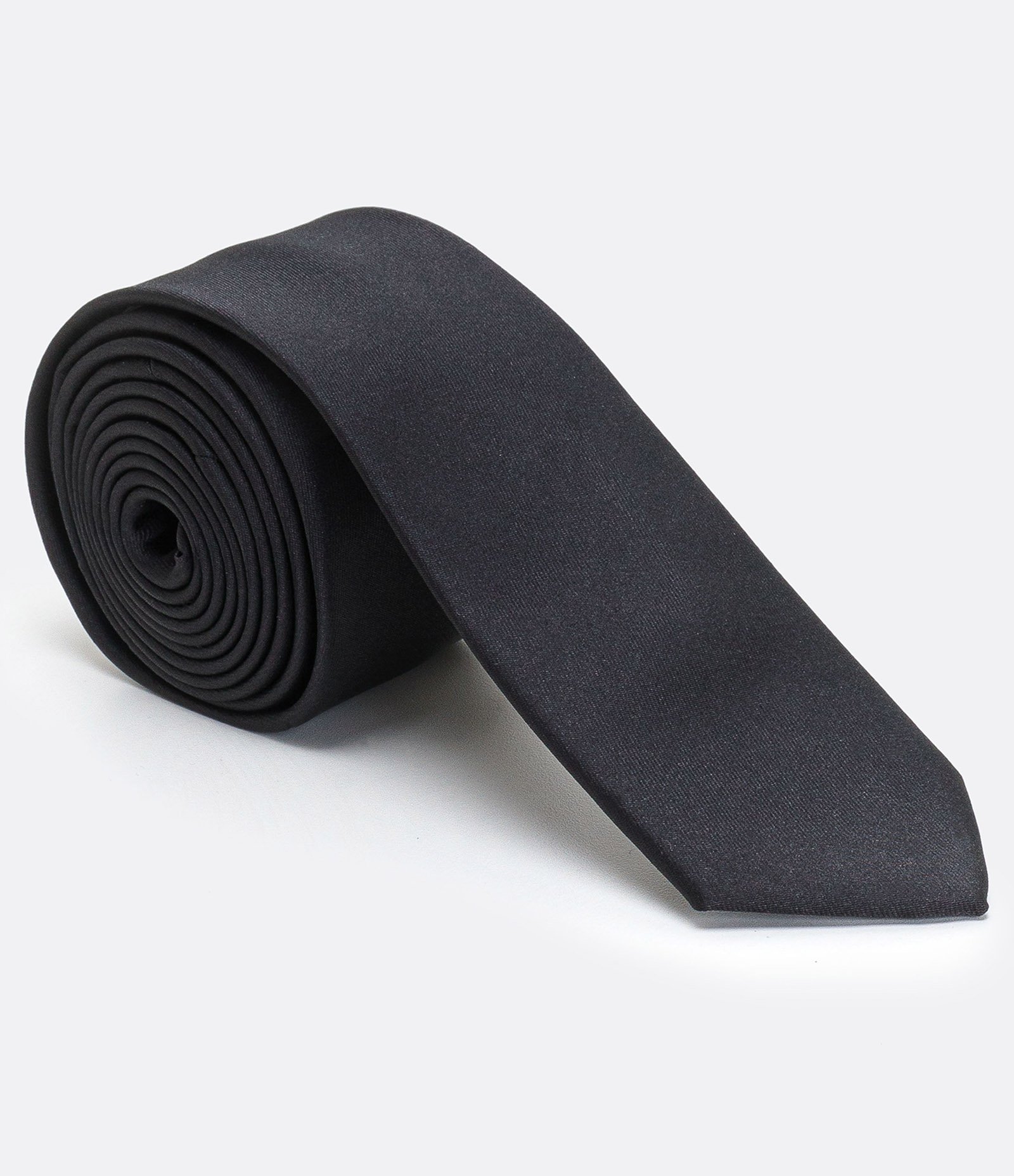 Gravata Slim Básica Acetinada Preto 1