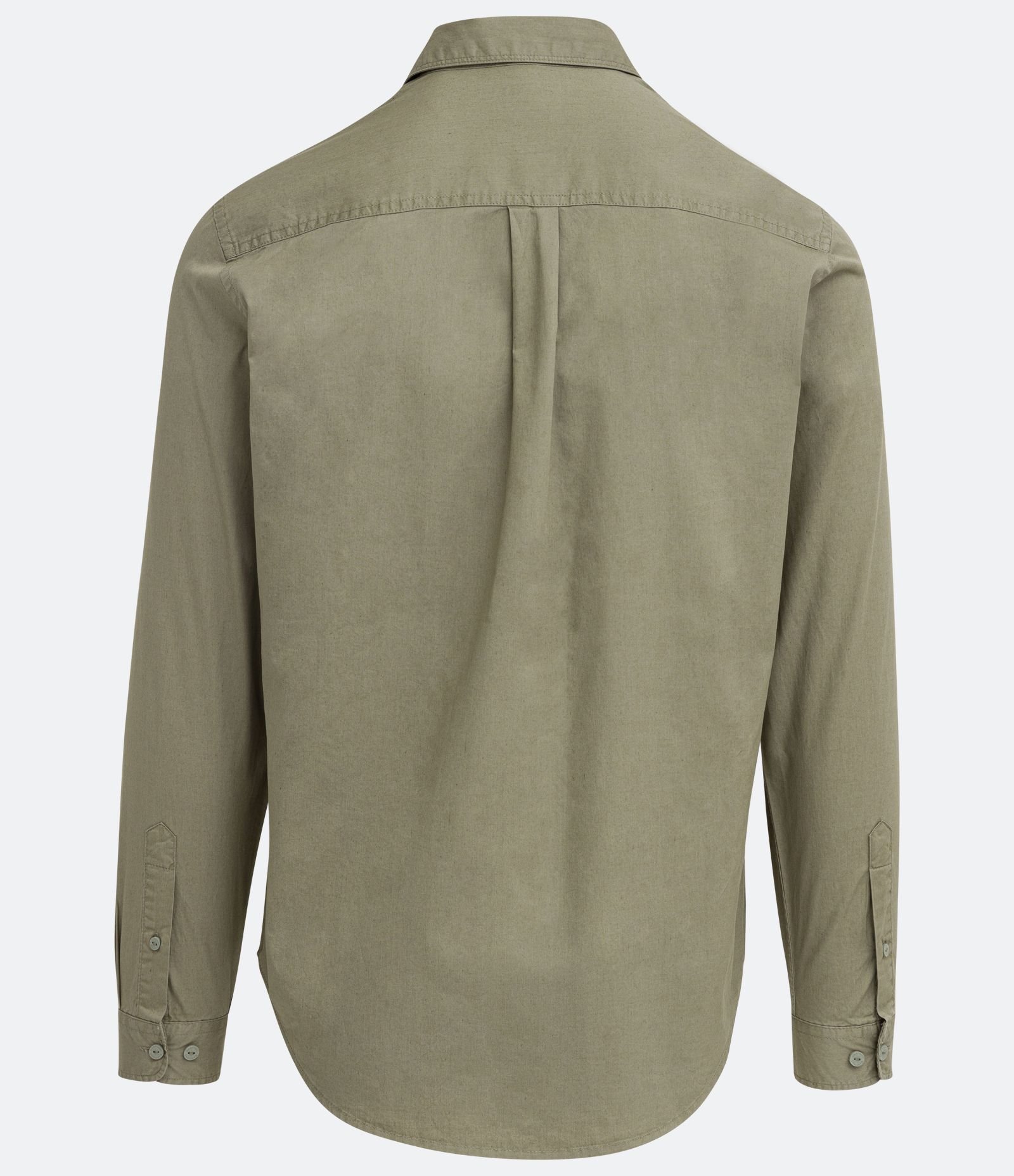 Camisa Comfort em Algodão com Bolsos Frontais Verde Alga 7