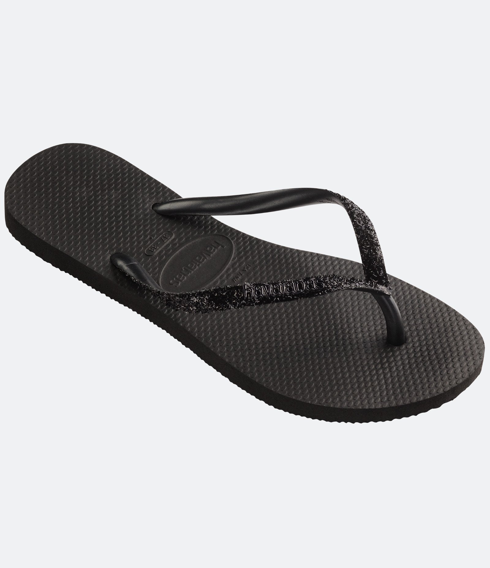 Chinelo Havaianas Tiras Finas com Glitter Preto 2
