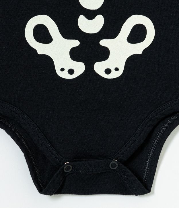 Body Infantil Disfraz de Esqueleto Halloween - Talle 0 a 18 meses Negro 5