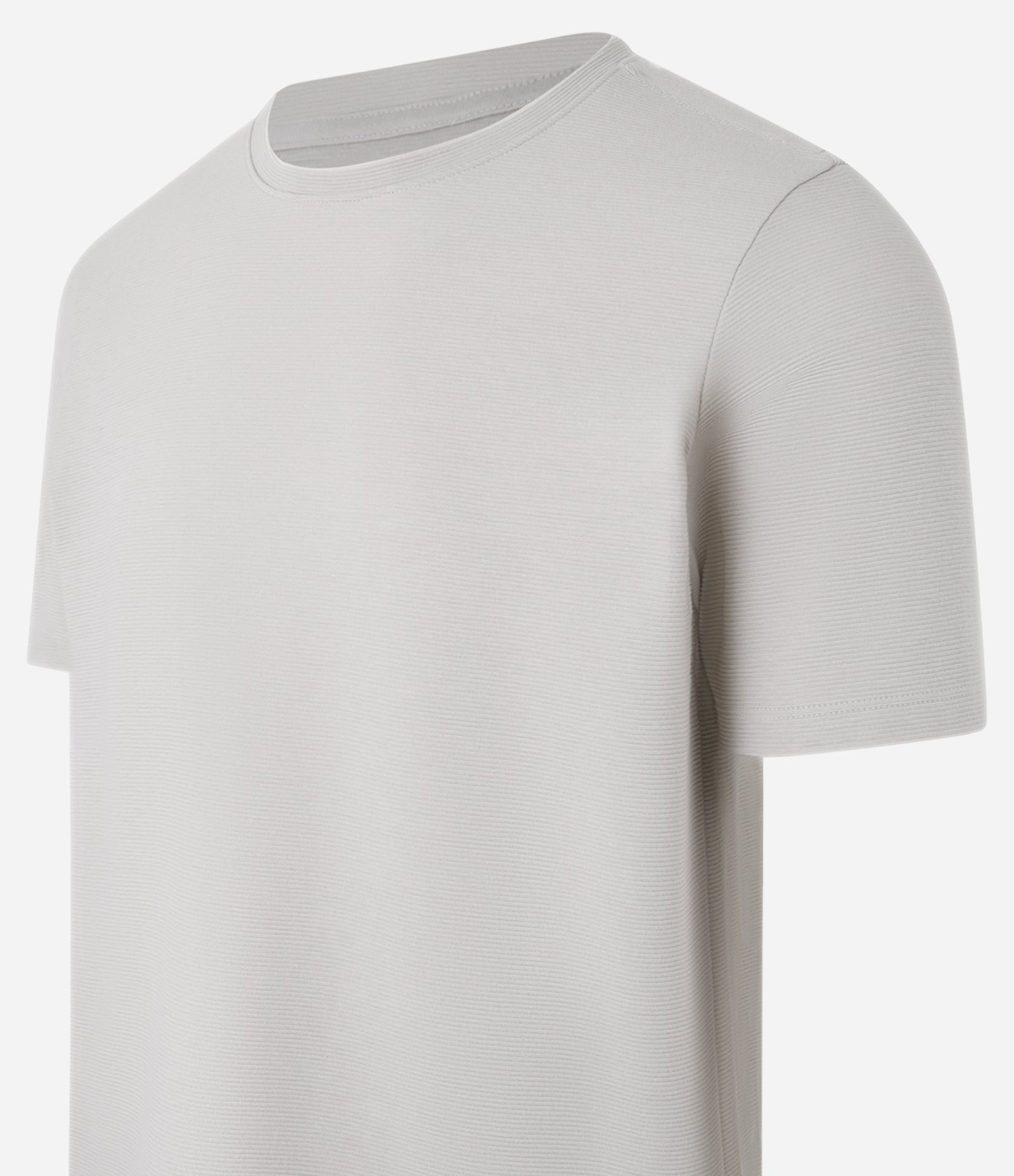 Camiseta Slim em Algodão Peruano com Textura Canelada Bege 7