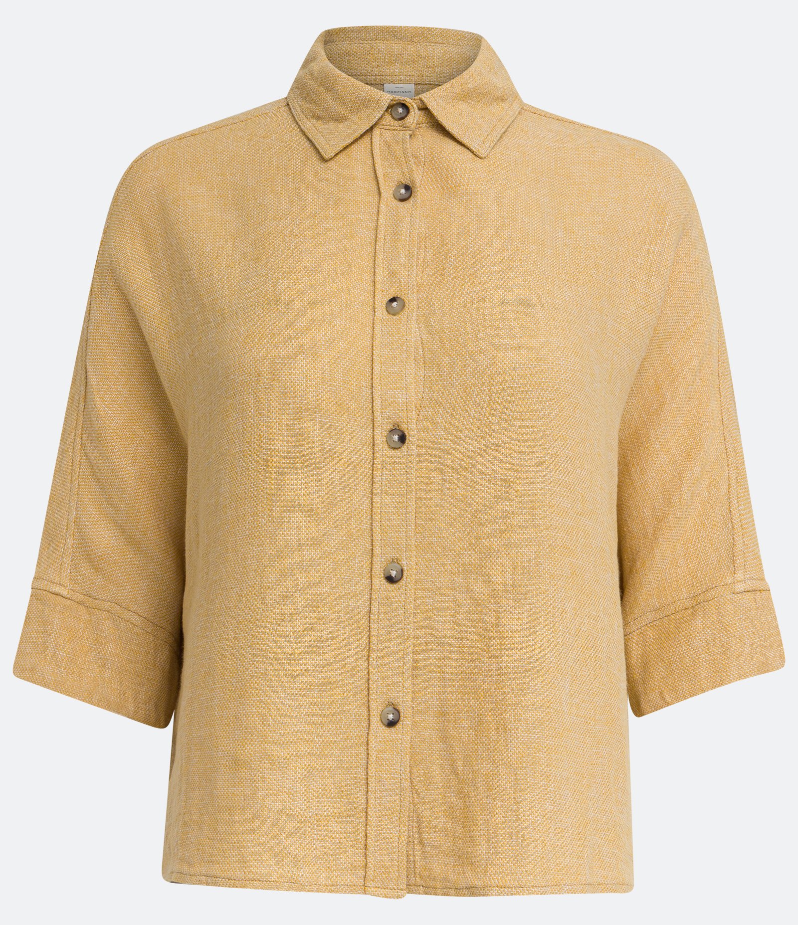 Camisa em Viscolinho com Detalhe Pespontado Amarelo 5