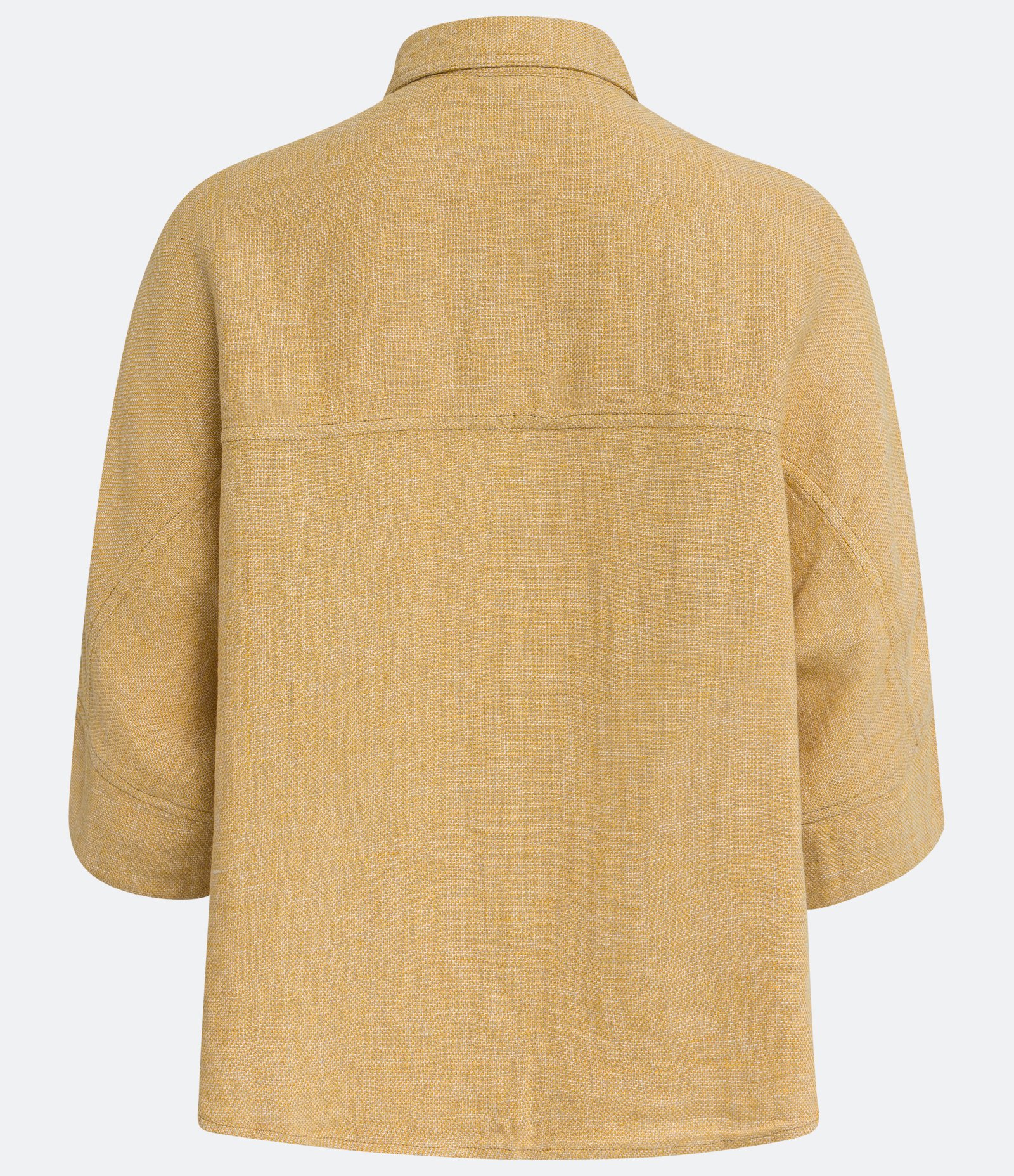 Camisa em Viscolinho com Detalhe Pespontado Amarelo 6