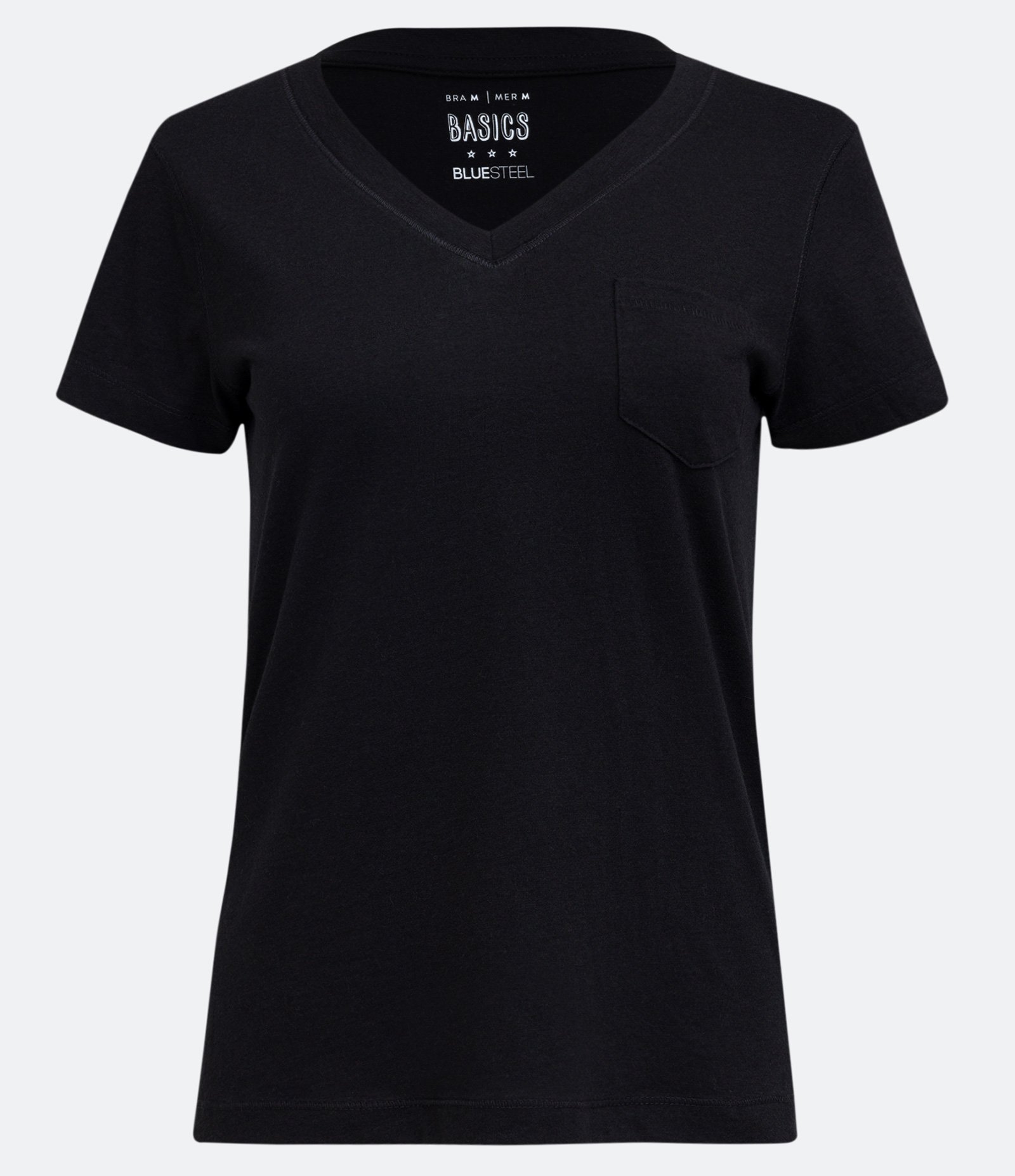 Blusa Básica em Algodão com Bolsinho Frontal Preto 4