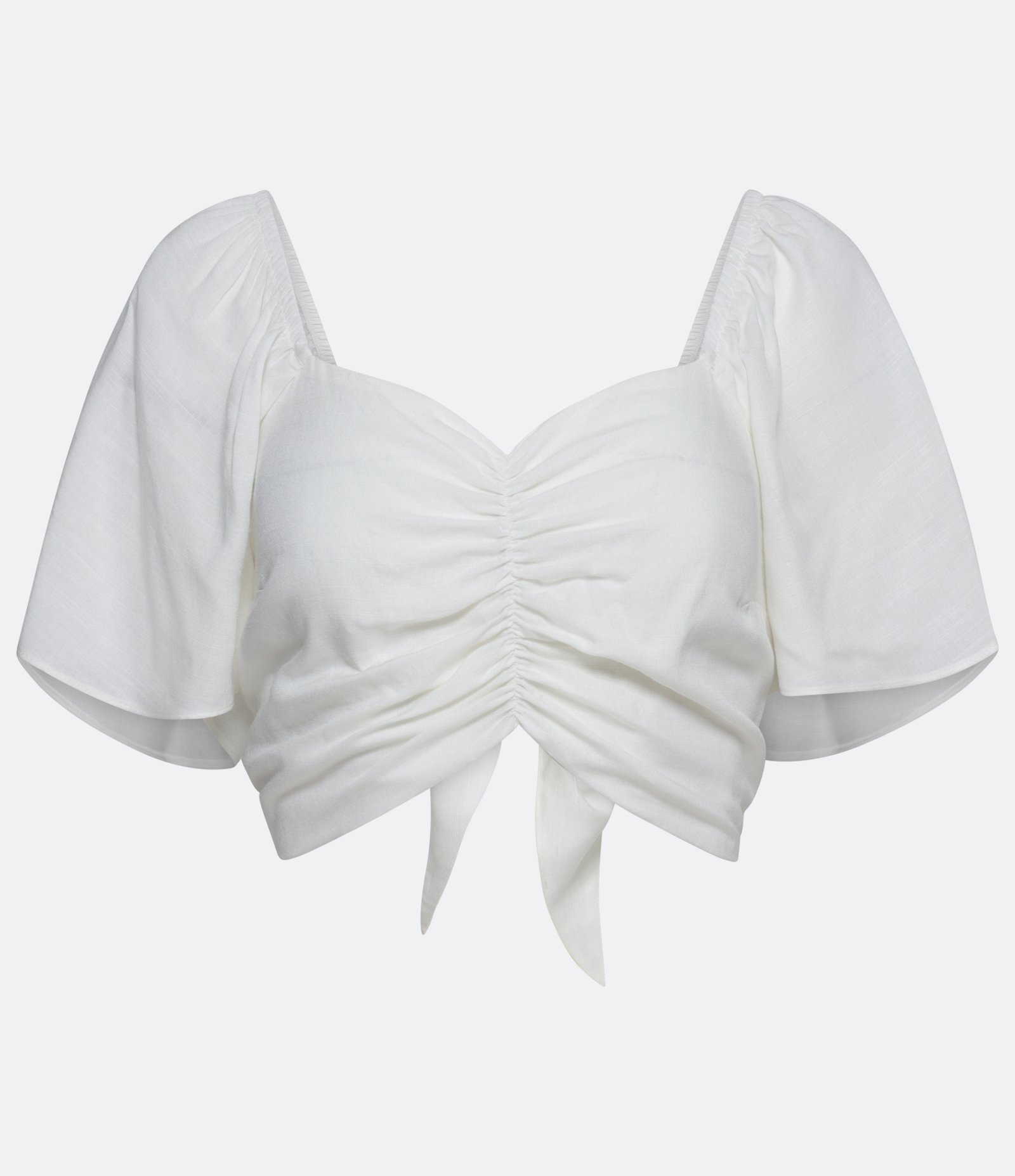 Blusa Cropped em Viscose com Puxadinho Frontal e Amarração nas Costas 6