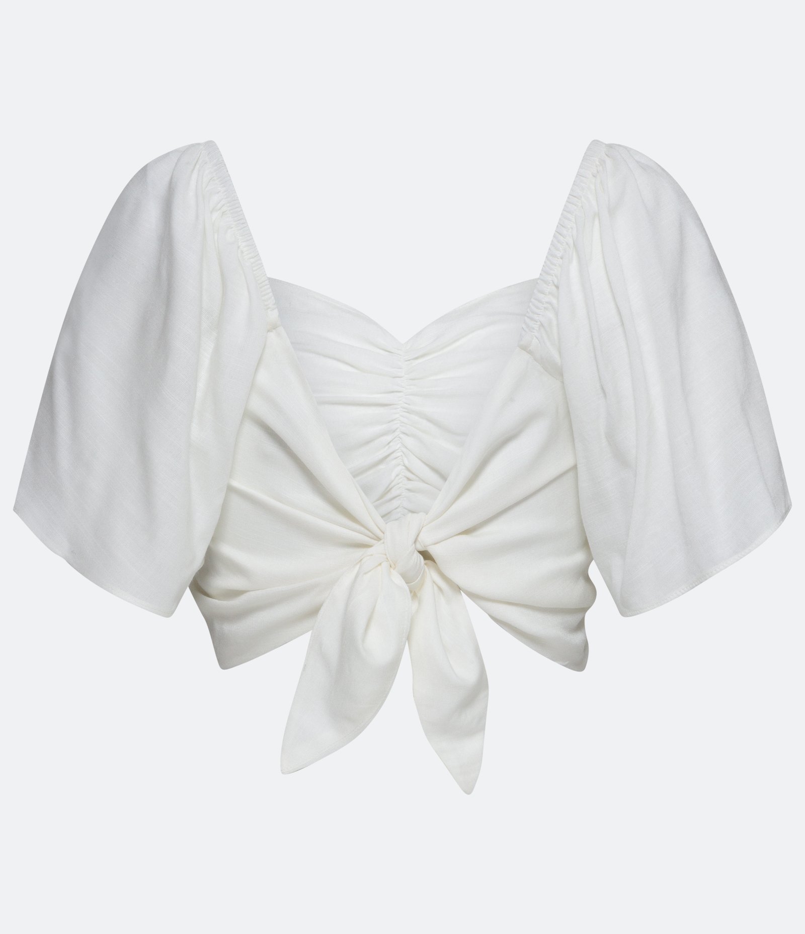 Blusa Cropped em Viscose com Puxadinho Frontal e Amarração nas Costas 7