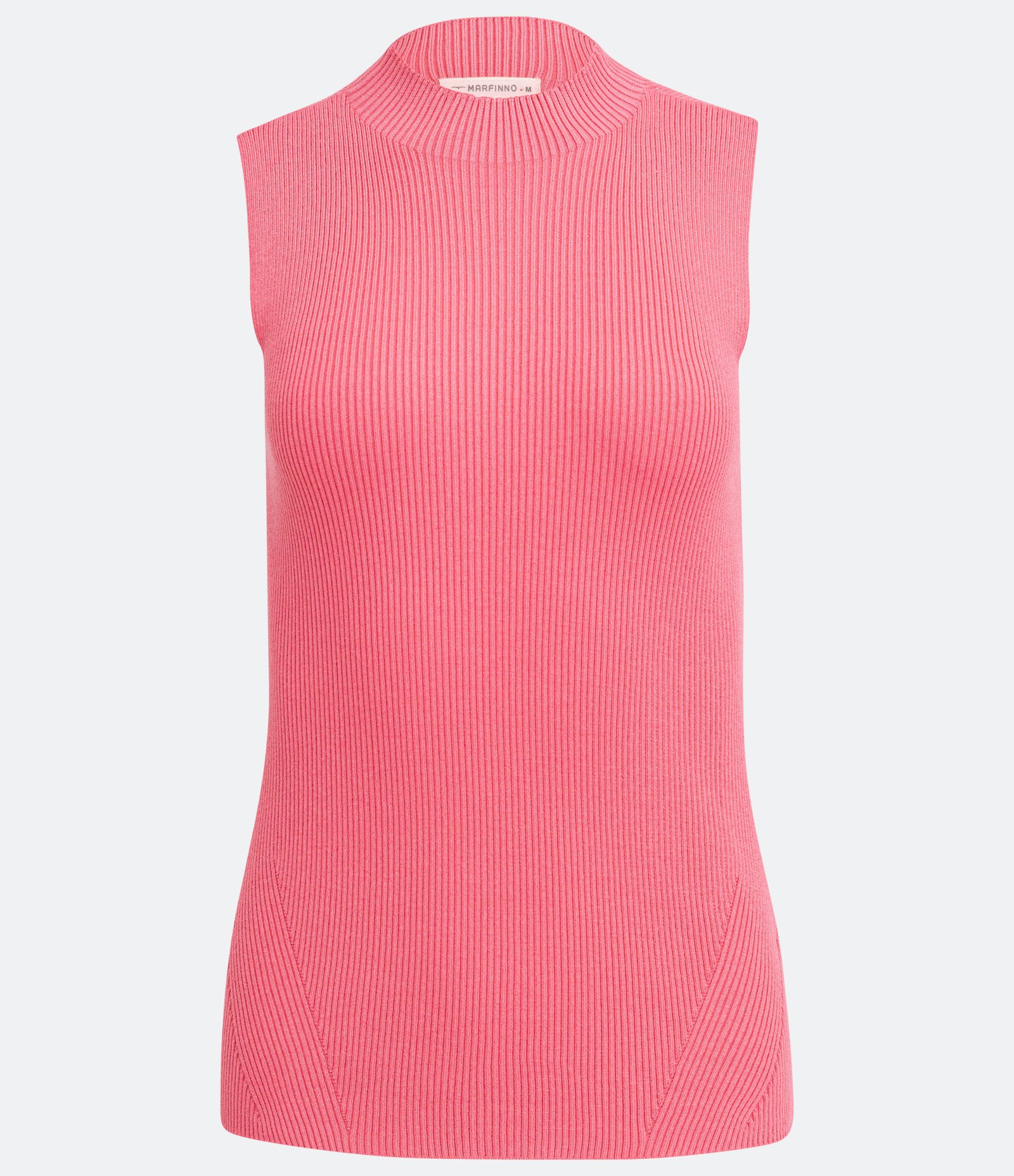 Blusa Regata em Tricô Canelada com Gola Halter e Alça Larga Rosa Médio 5