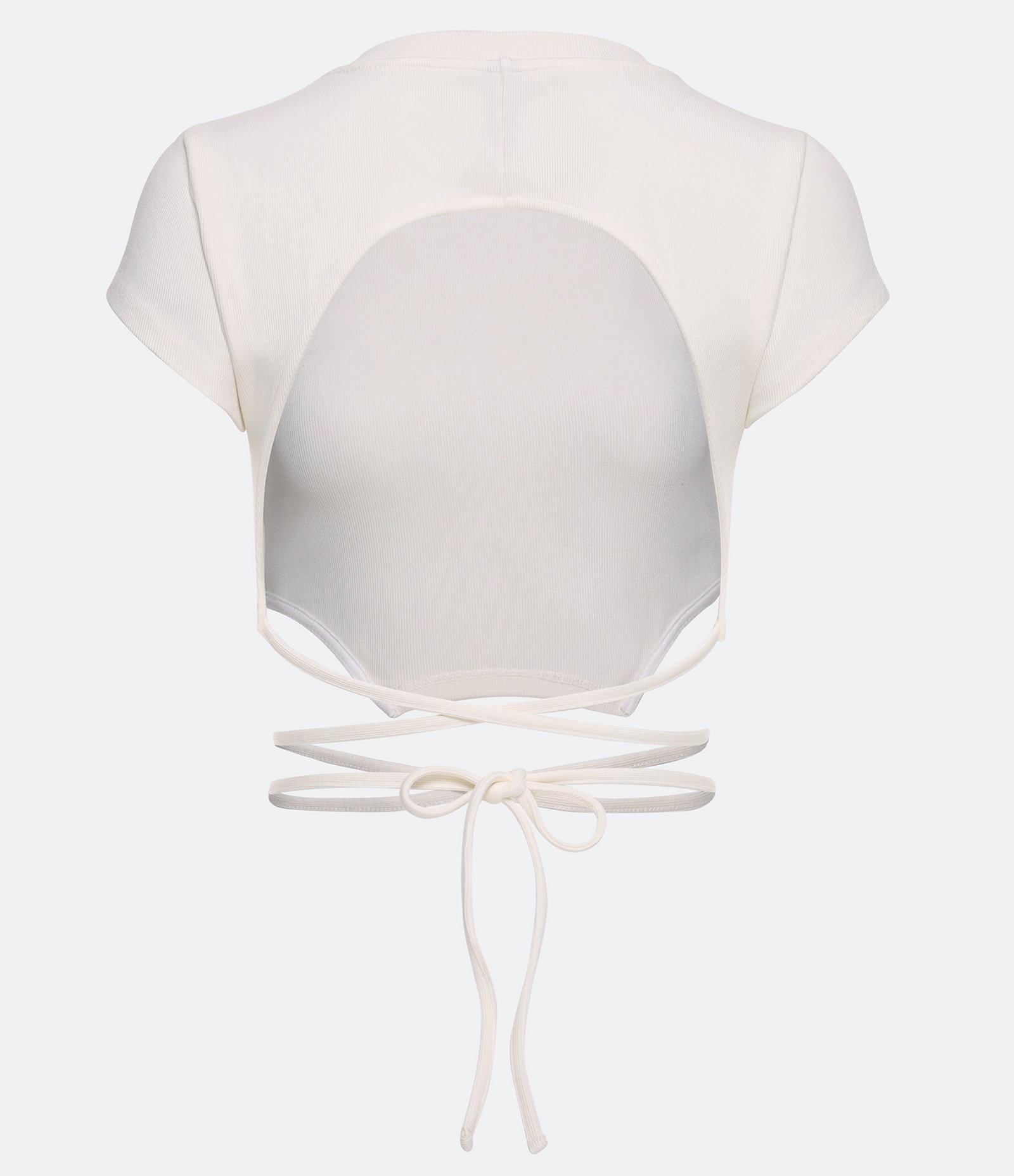 Blusa Cropped em Viscose Canelada com Amarração no Corpo 6