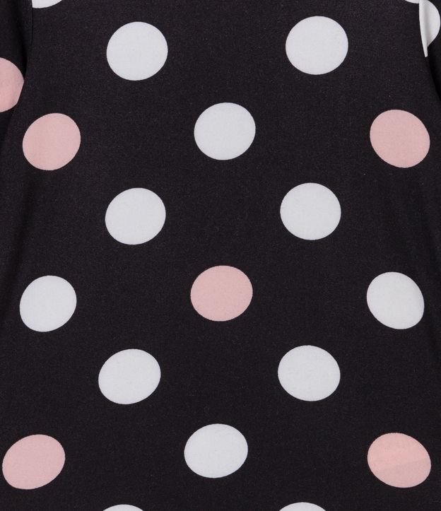 Pijama Largo Infantil con Estampado Lunares - Talle 5 a 14 años Negro 2