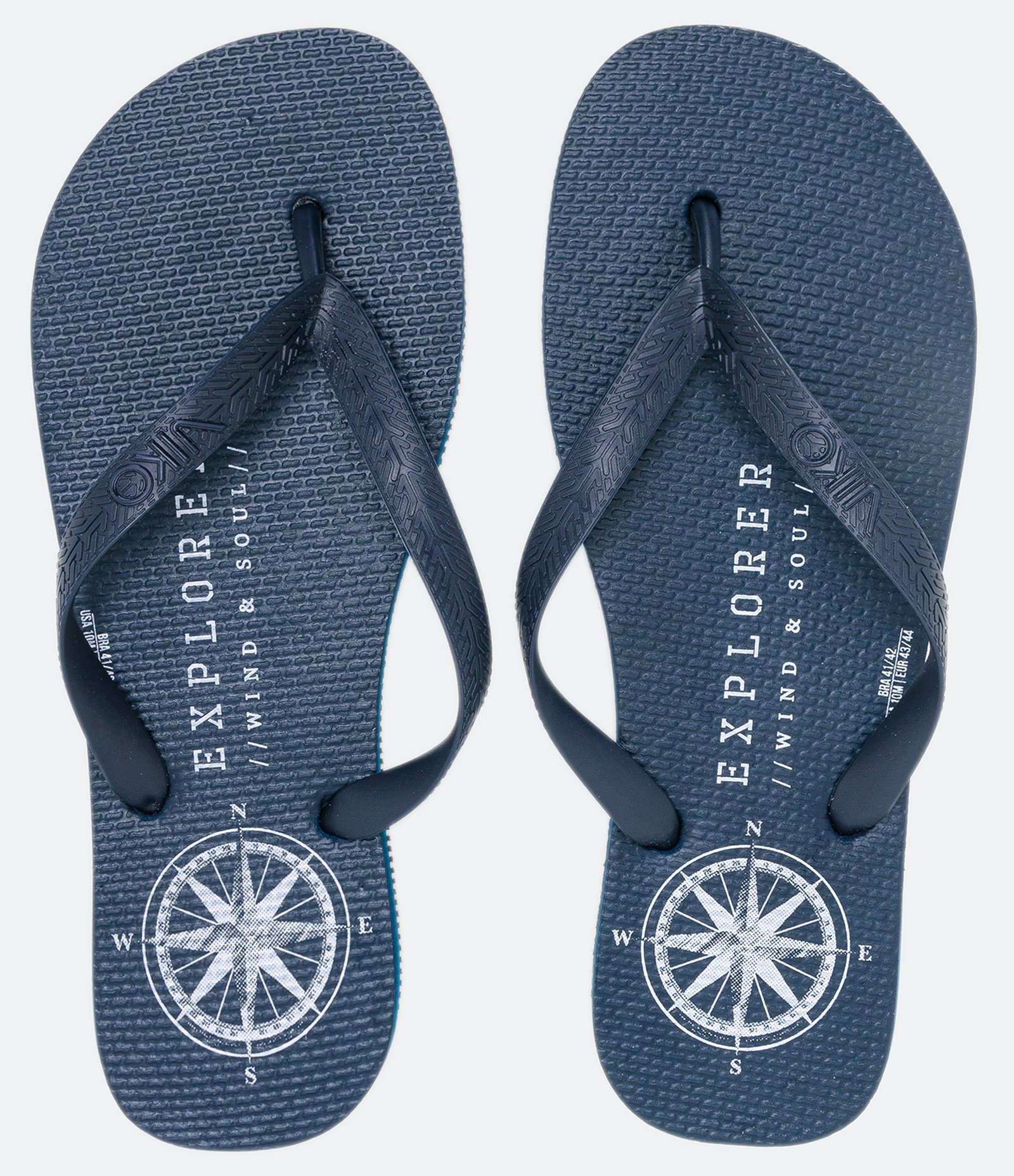 Chinelo de Dedo Estampa Rosa dos Ventos Azul 1