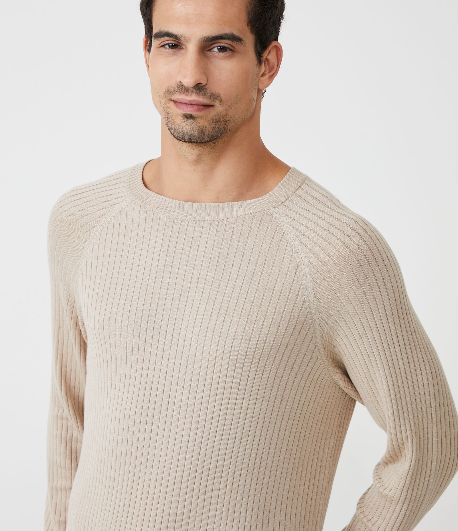 Blusão Comfort em Tricô com Listras Texturizadas Marrom 4